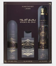 Lattafa Badee Al Oud Amethyst 3.4 L+ 6.8 Deo + 10.0 Air Freshener United Arab