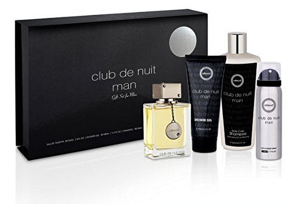 Armaf Club de Nuit 3.4 /3.4bl/1.7bs/8.4bm 4pc Set For Men EDT 3.4 oz