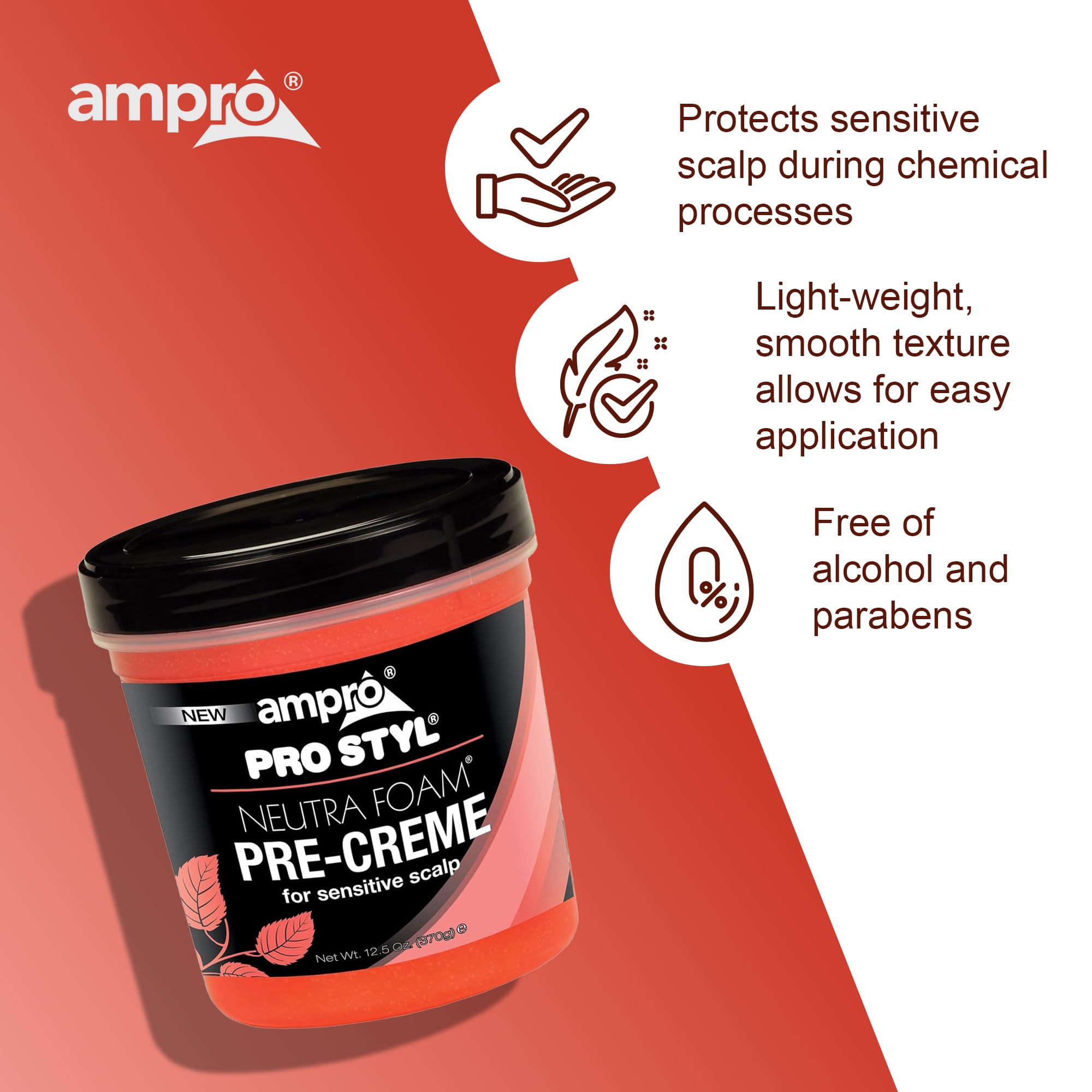 Ampro Pre Creme Base for Sensitive Scalp Wax Enhanced With Petroleum Jelly