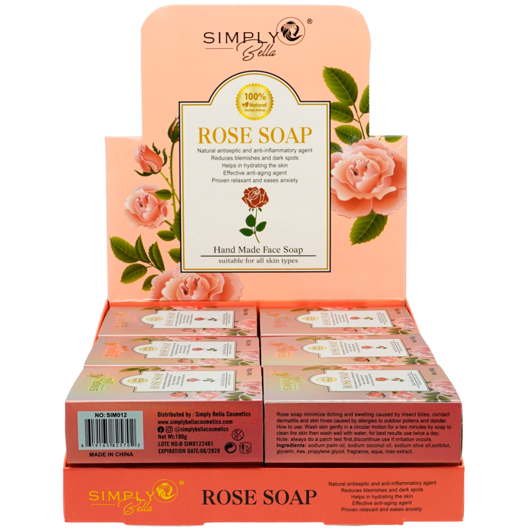 (12-pack) Simply Bella Rose Soap