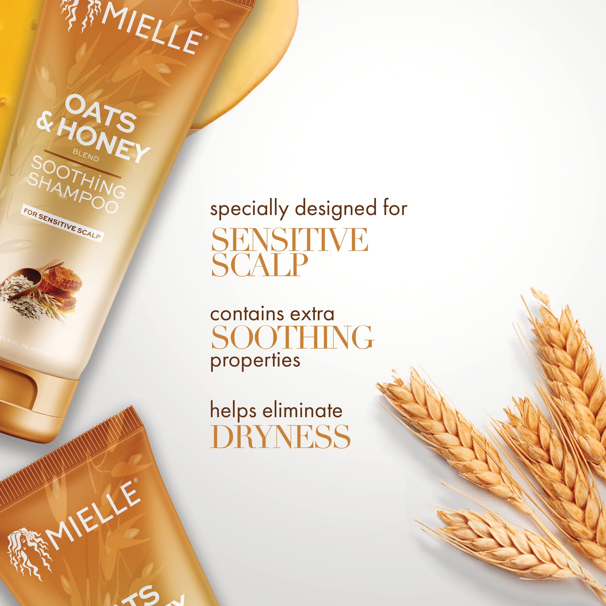 Mielle Organics Oats Honey Soothing Shampoo All Hair Types Clarifying Squeeze