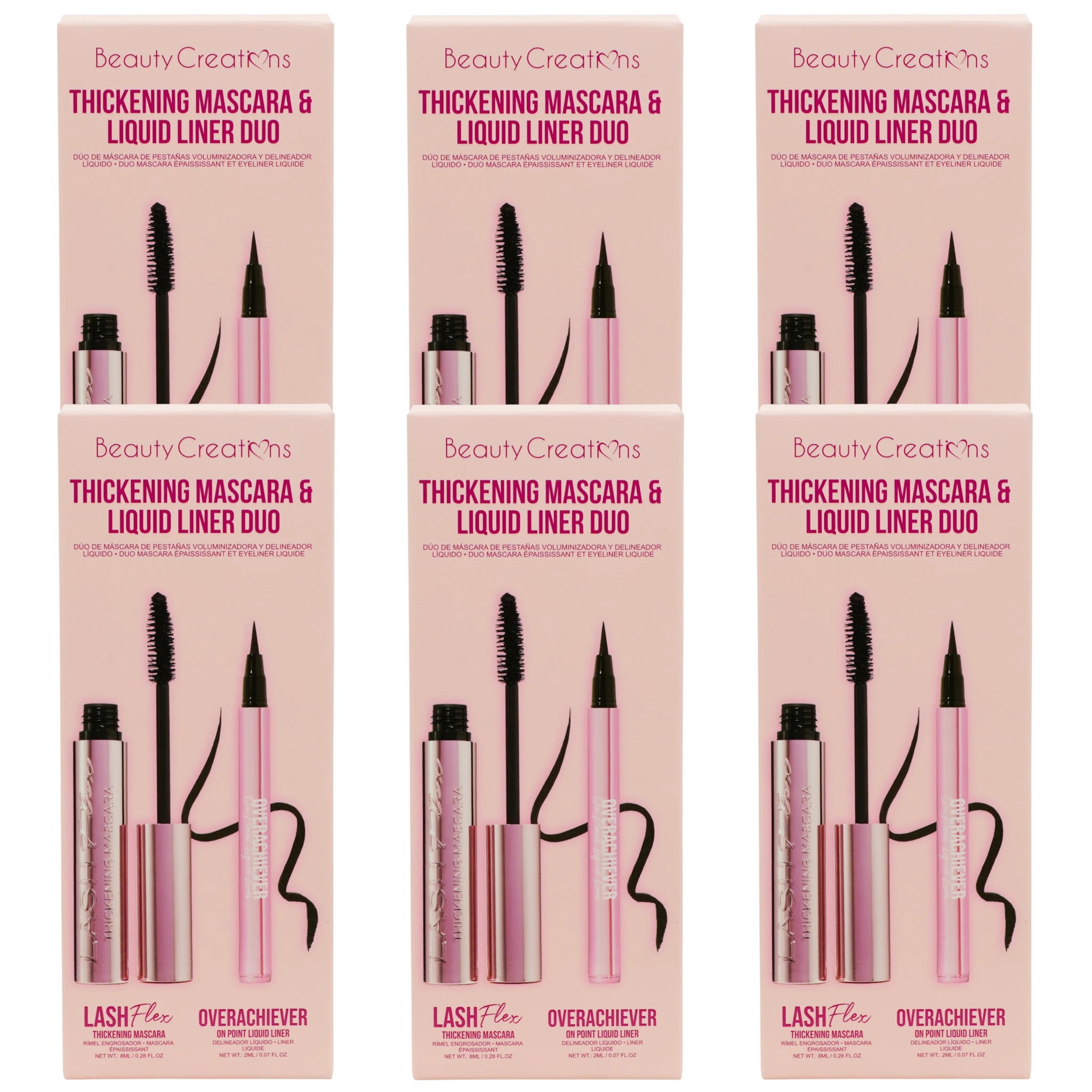 (6-pack) Beauty Creations Thickening Mascara & Liquid Liner Duo