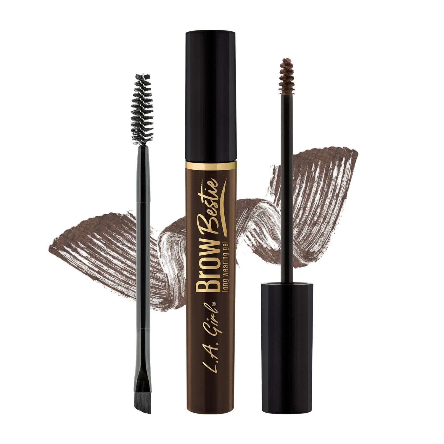 (12-pack) L.A. Girl Brow Bestie Gel With Dual-Ended, Dark Brown GBG384