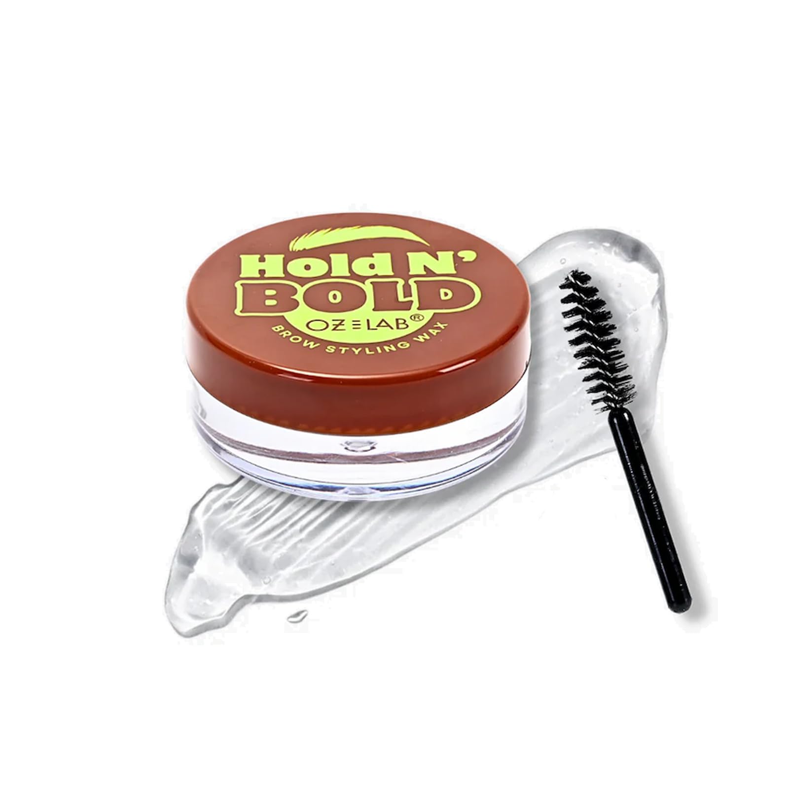 (24-pack) OZ Lab Hold'N Bold Brow Styling Wax – Transparent, Long-Lasting Hold for Fluffy Brows – Vegan & Cruelty-Free – Includes Spoolie, 1 Pack for Professionals & Retailers