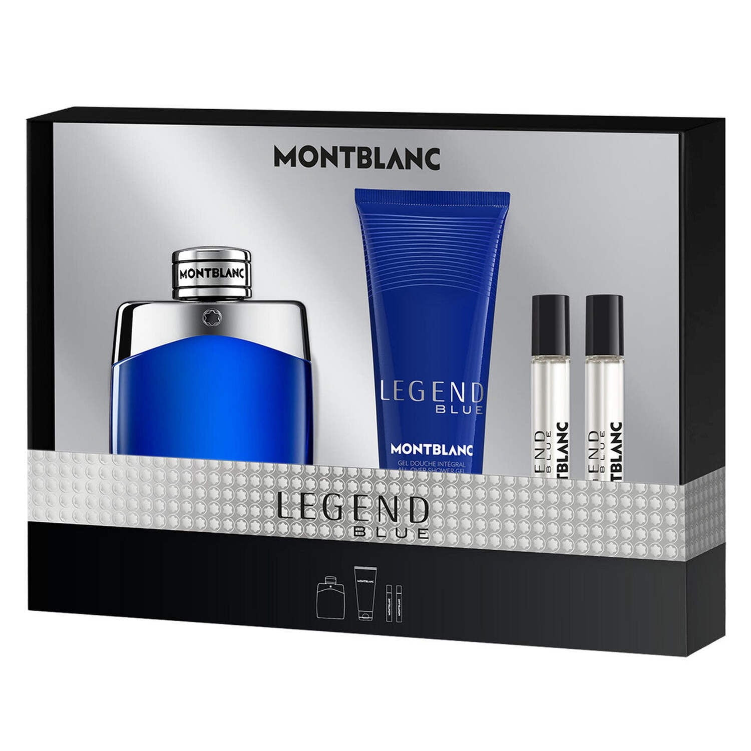 [Set] Mont Blanc Legend Blue 3.4 M + 3.4 S/g + 2x7. France 6pcs Bybox EDP 5 ml