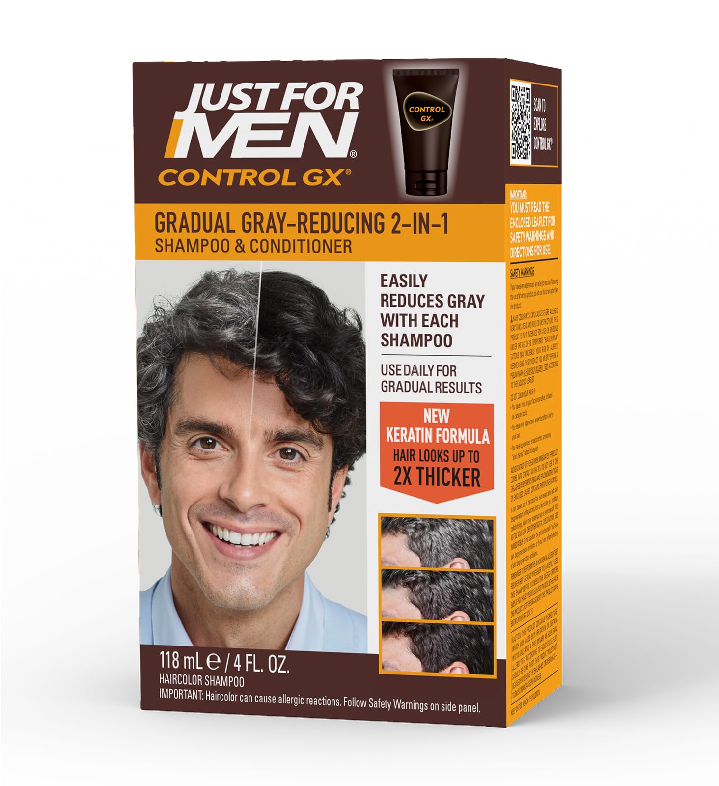 Just Control Gx Grey Reducing 2 In 1 Shampoo and Conditioner Gradual Hair Color