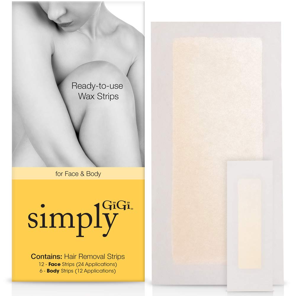 Gigi Ready To Use Hair Removal Kit 12 Face Strips and 6 Body Strips