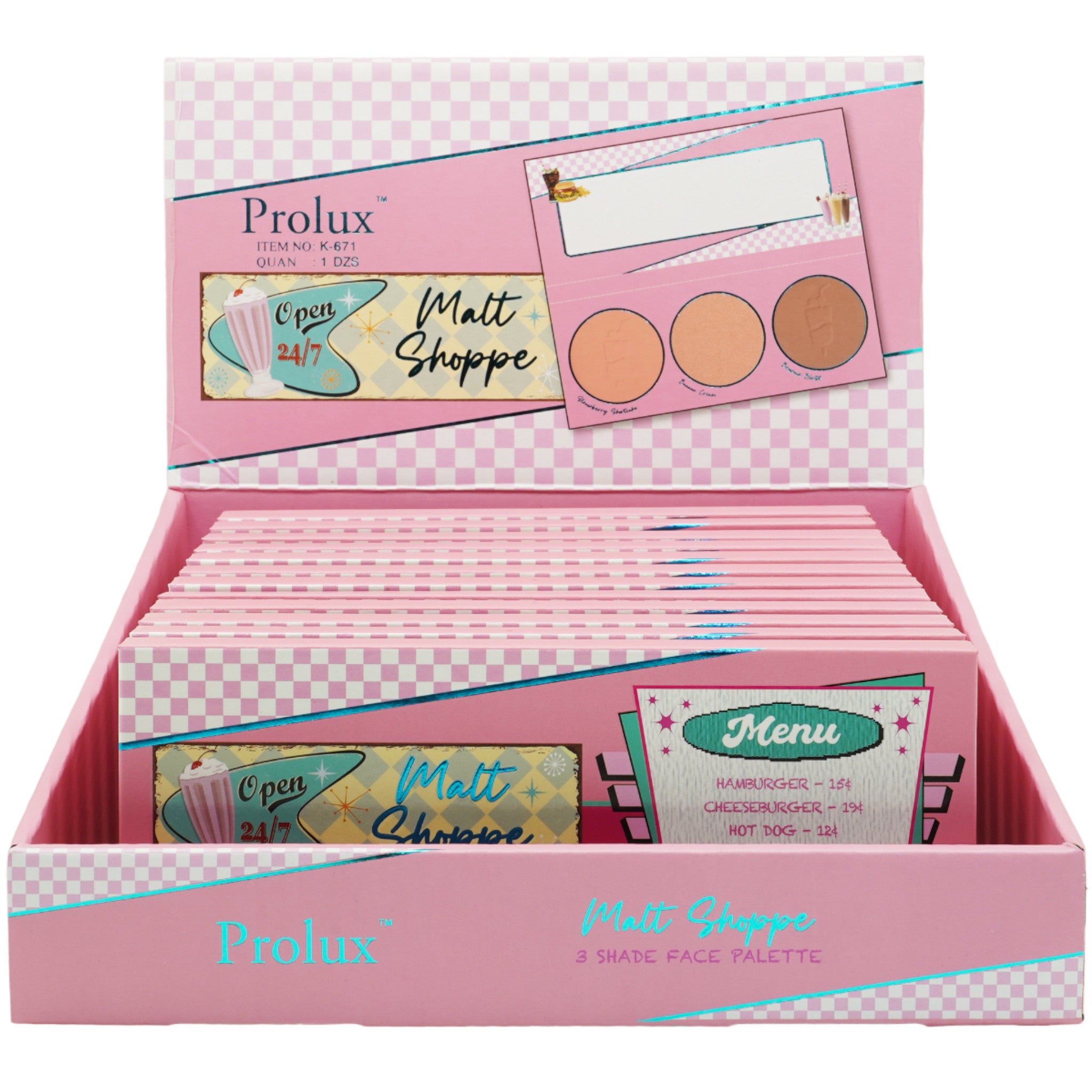 (12-pack) Vintage-Inspired Face Palette by Prolux Cosmetics