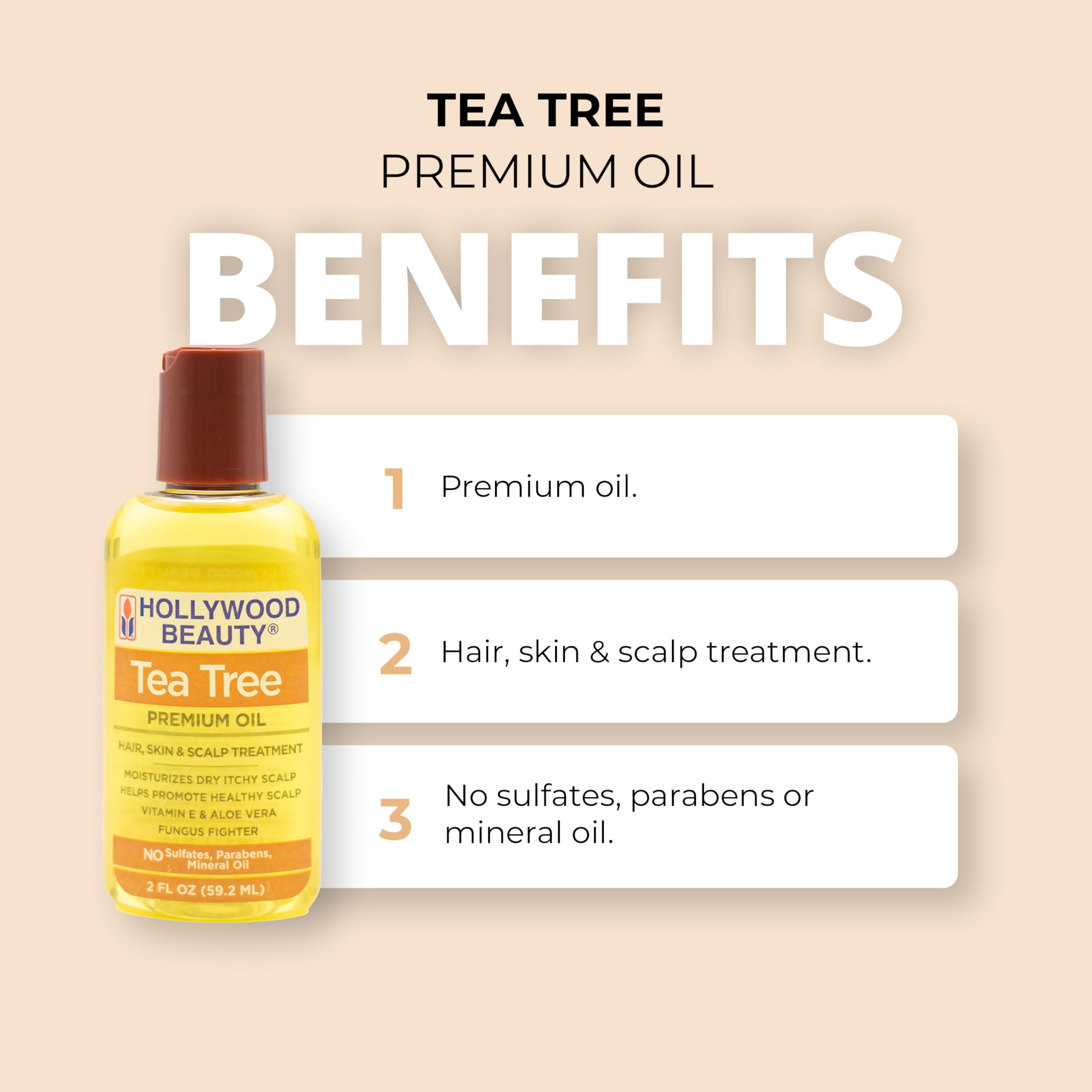 Hollywood Beauty Tea Tree Oil Skin Scalp Treatment 2 oz