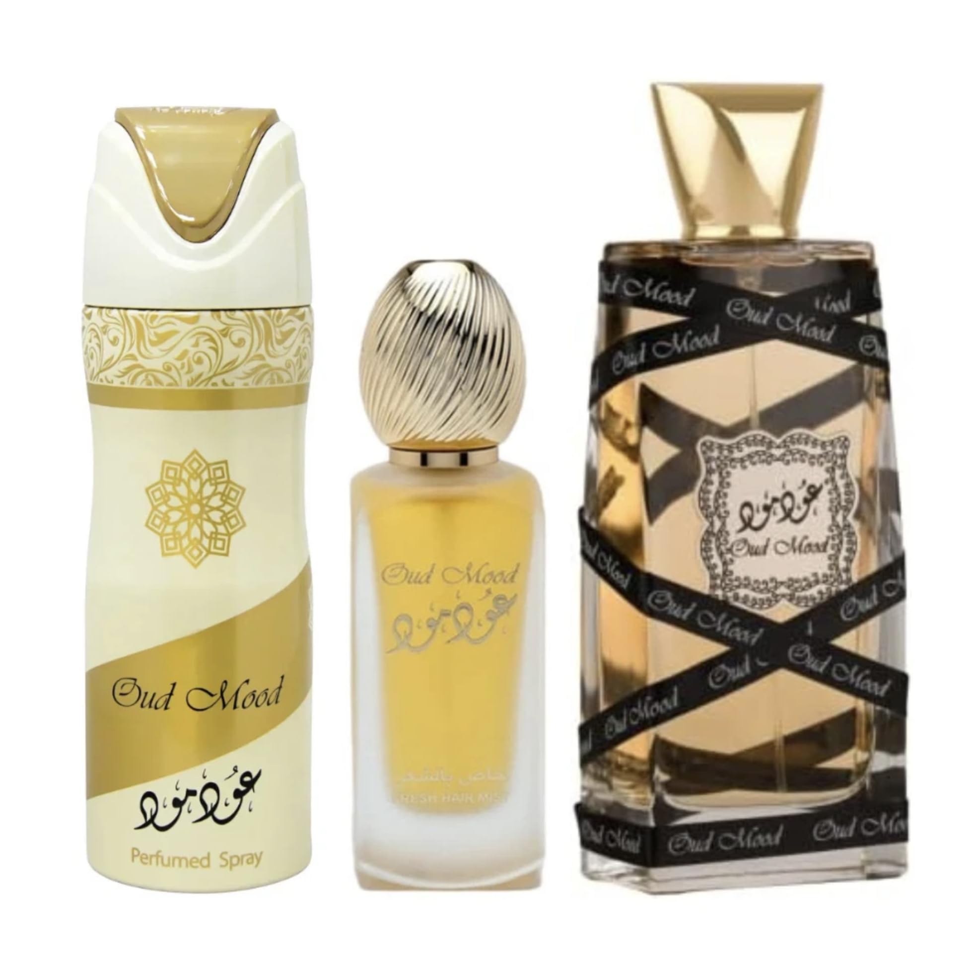 Lattafa Oud Mood Elixir 3.4 U+ 1.7 Hair Mist+ 6.7 United Arab Emir. Set