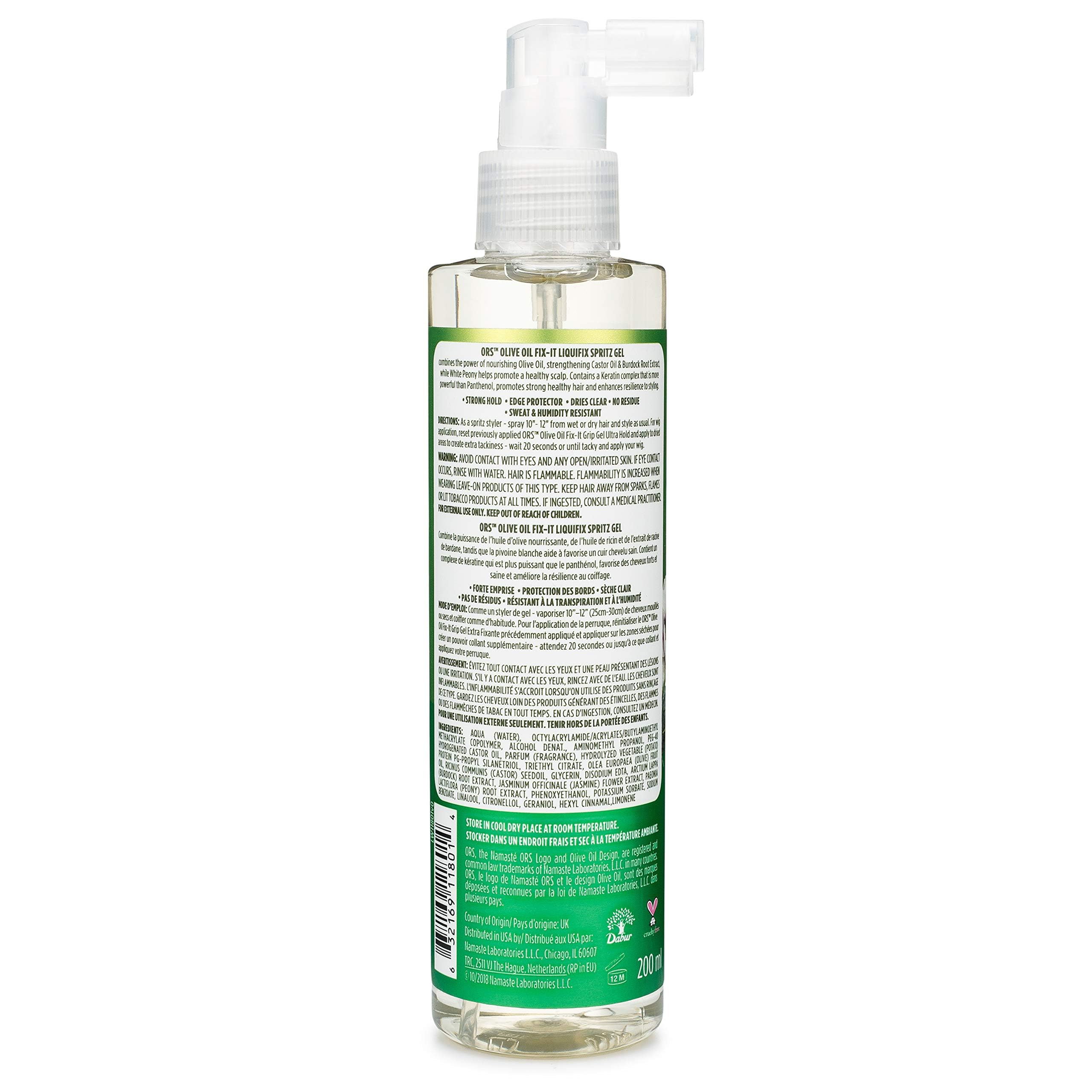Ors Olive Oil Fix It Liquifix Spritz Gel Infused With Castor Oil for