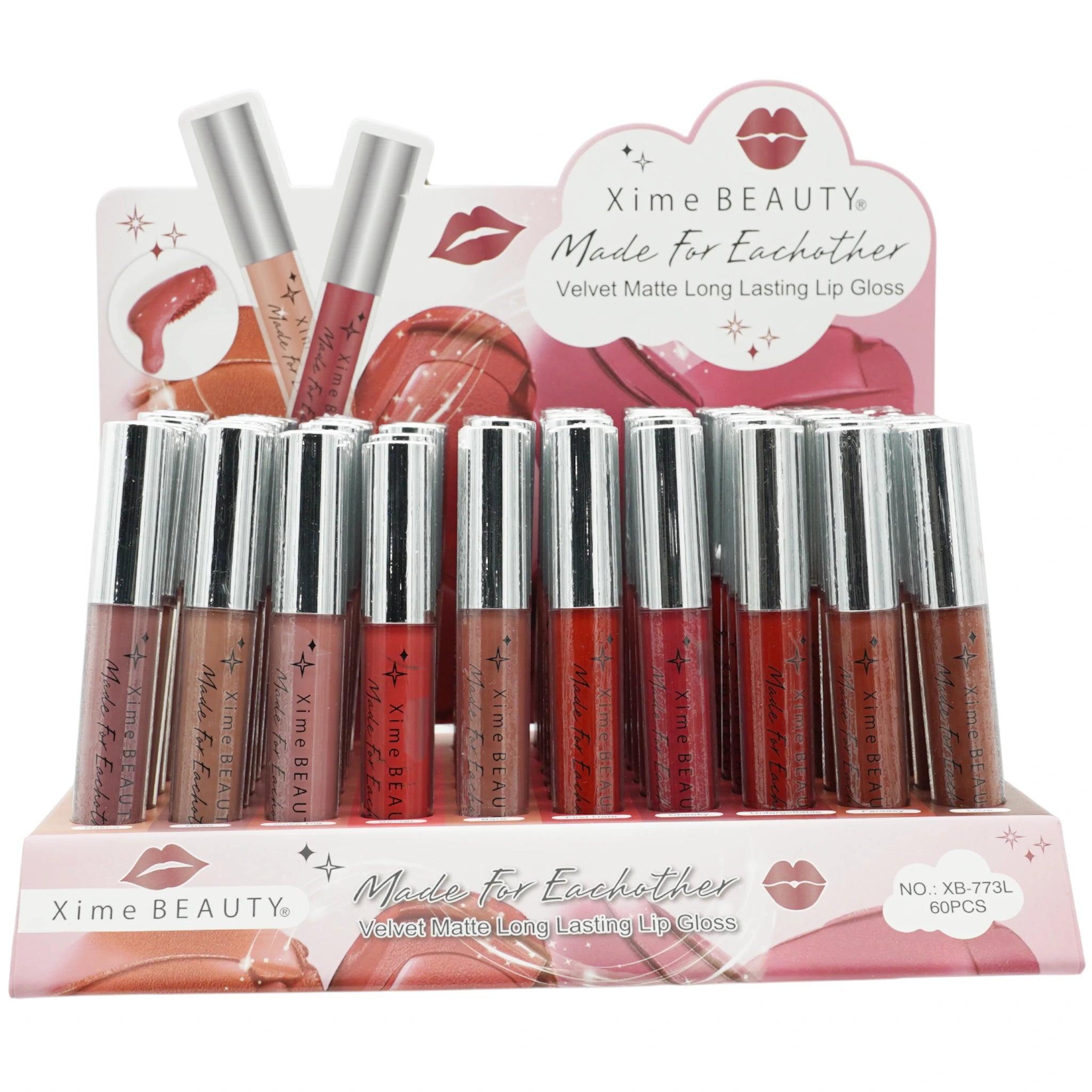 (60-pack) Xime Beauty Velvet Matte Long Lasting Lip Gloss