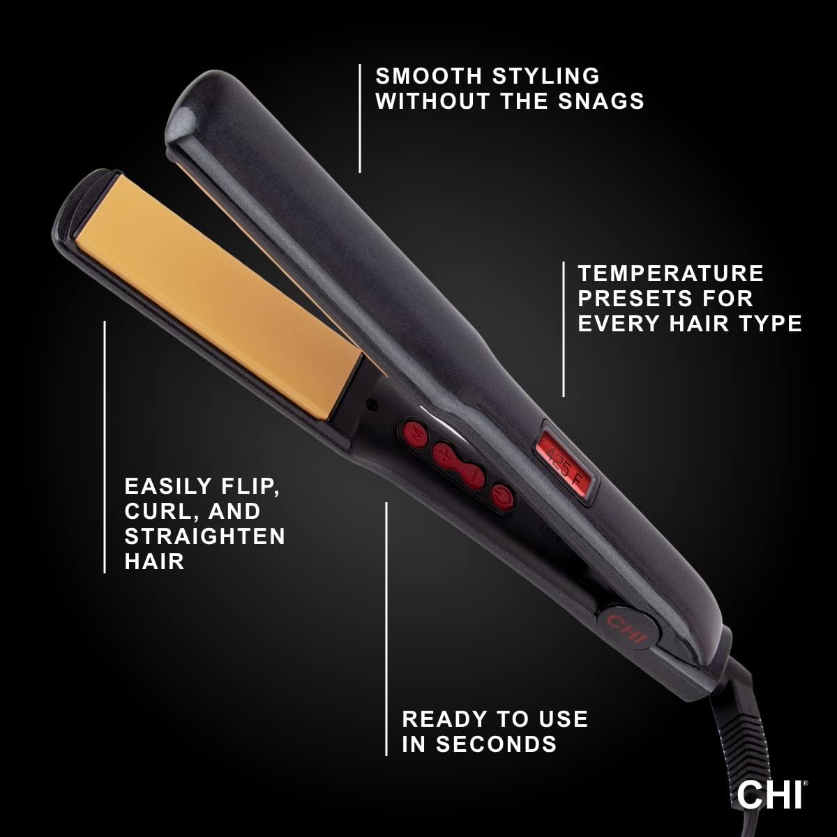 Chi G2 2nd Generation 1 Inch Ceramic Titanium Hairstyling Iron + Thermal Mat