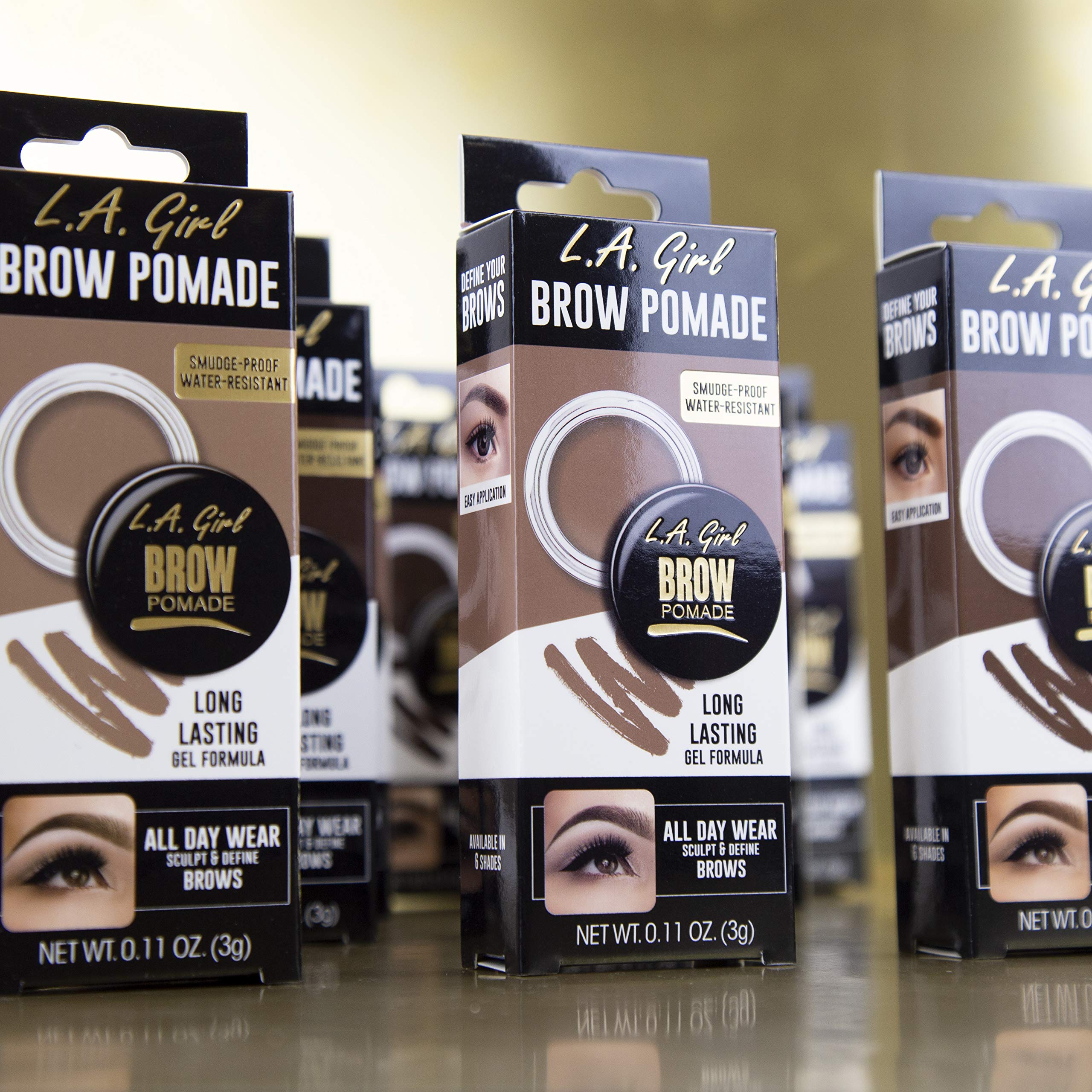 (12-pack) L.A. Girl Brow Pomade Pot, Soft Brown GBP363A