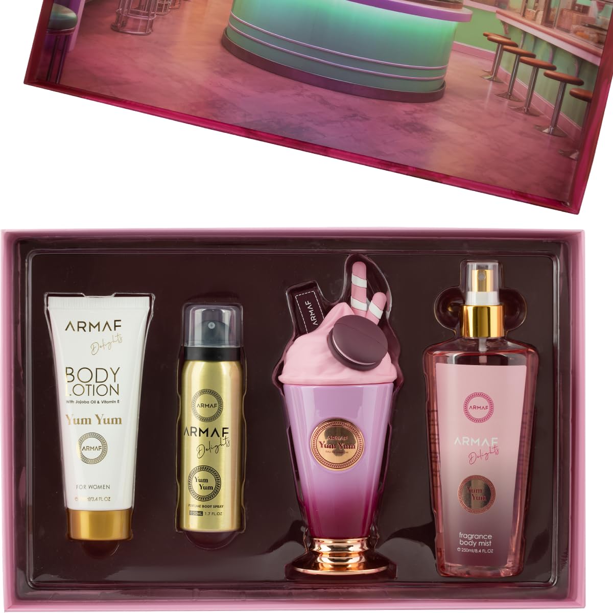 Armaf Delights Yum Yum 3.4 +1.7 Bdy /3.4bl/ Mist Hb For Women EDP Spray 250 ml