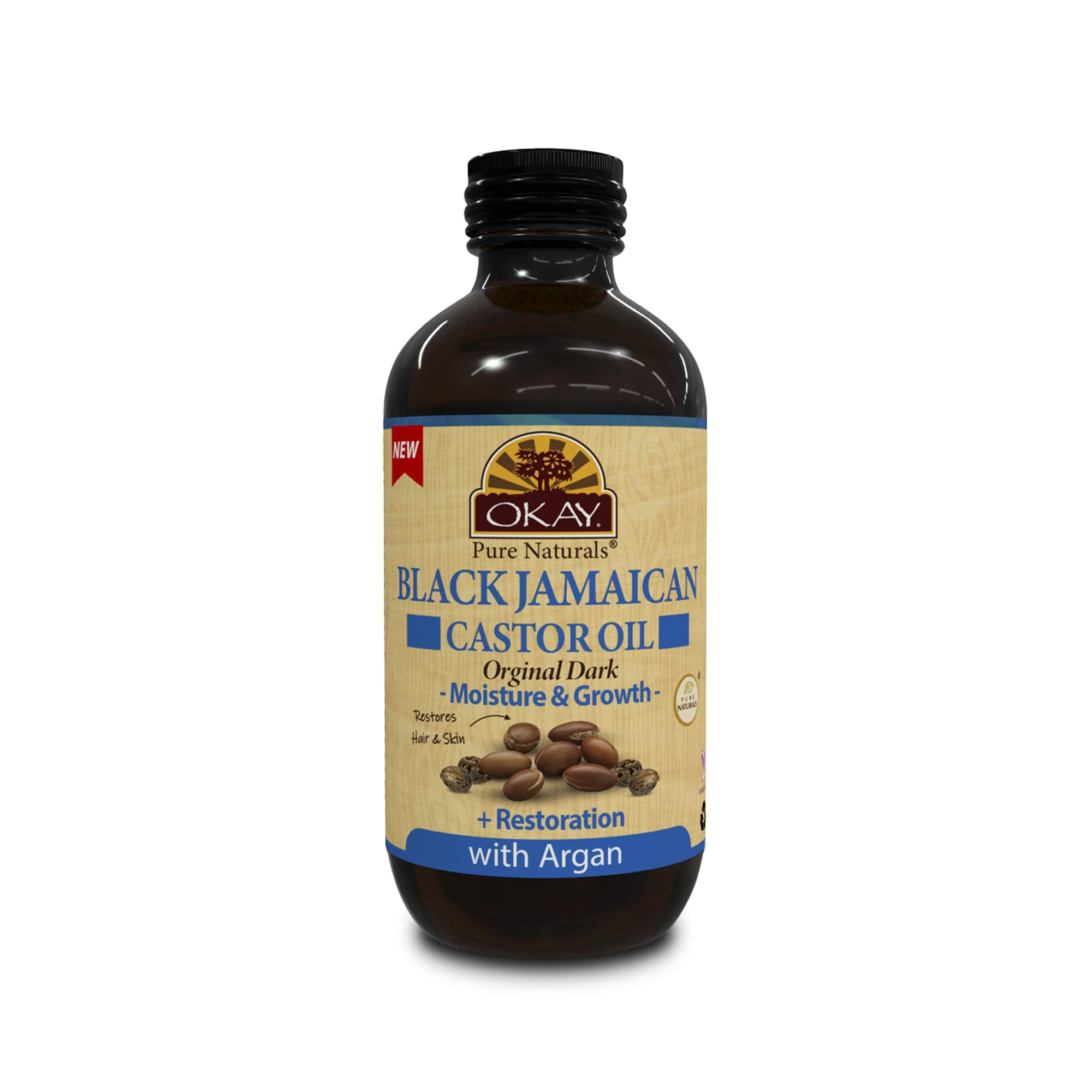Okay Pure Naturals Black Jamaican Castor Oil With Argan / 118 ml (4 oz)