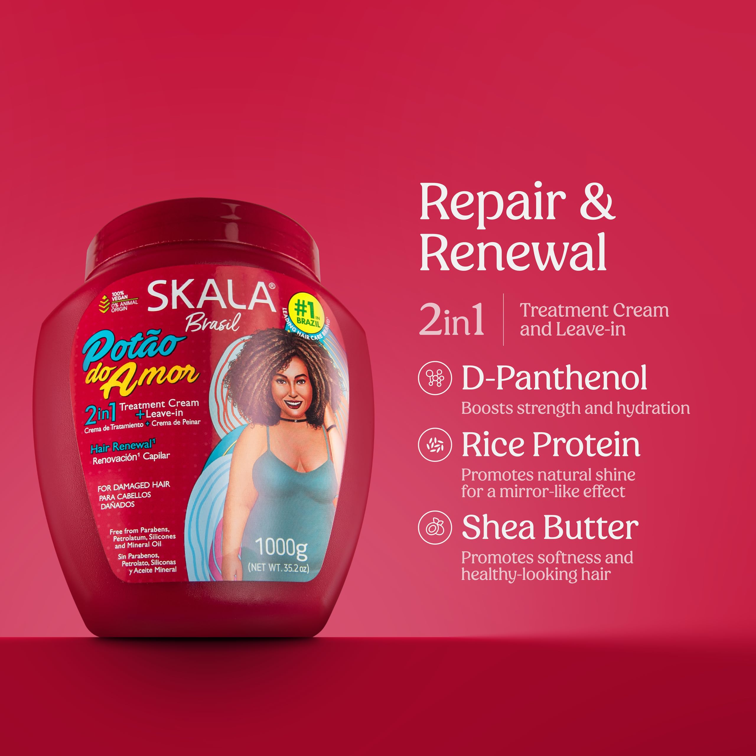 Skala Potão Do Amor 2 In 1 Treatment Cream Leave In Conditioner for All Hair