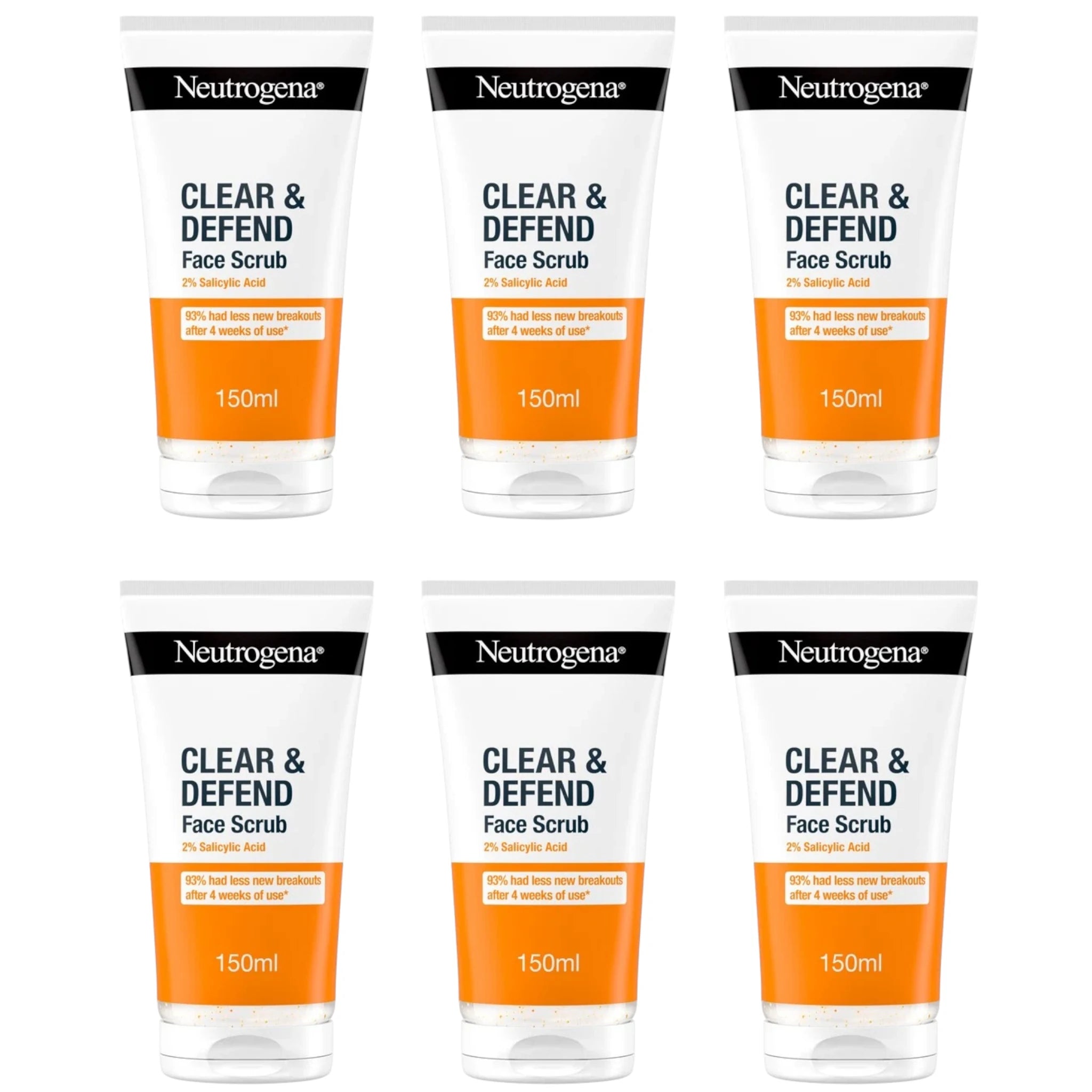 (6-pack) Neutrogena Clear & Defend 150ml Face Scrub Pack