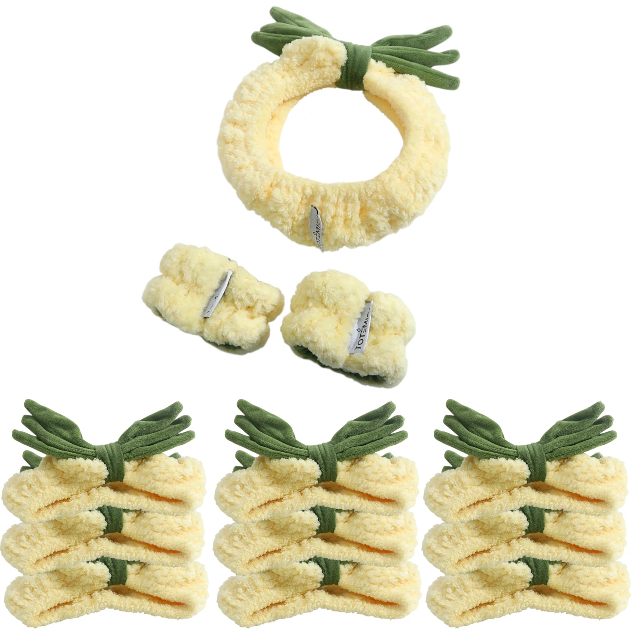 (10-pack) Totemica Spa Headband & Wristband Pineapple
