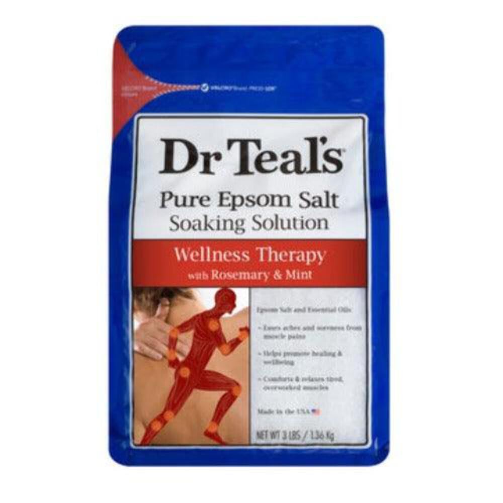 Dr Teal's Epsom Salt Magnesium Soak Wellness Therapy With Rosemary Mint 3 Lbs