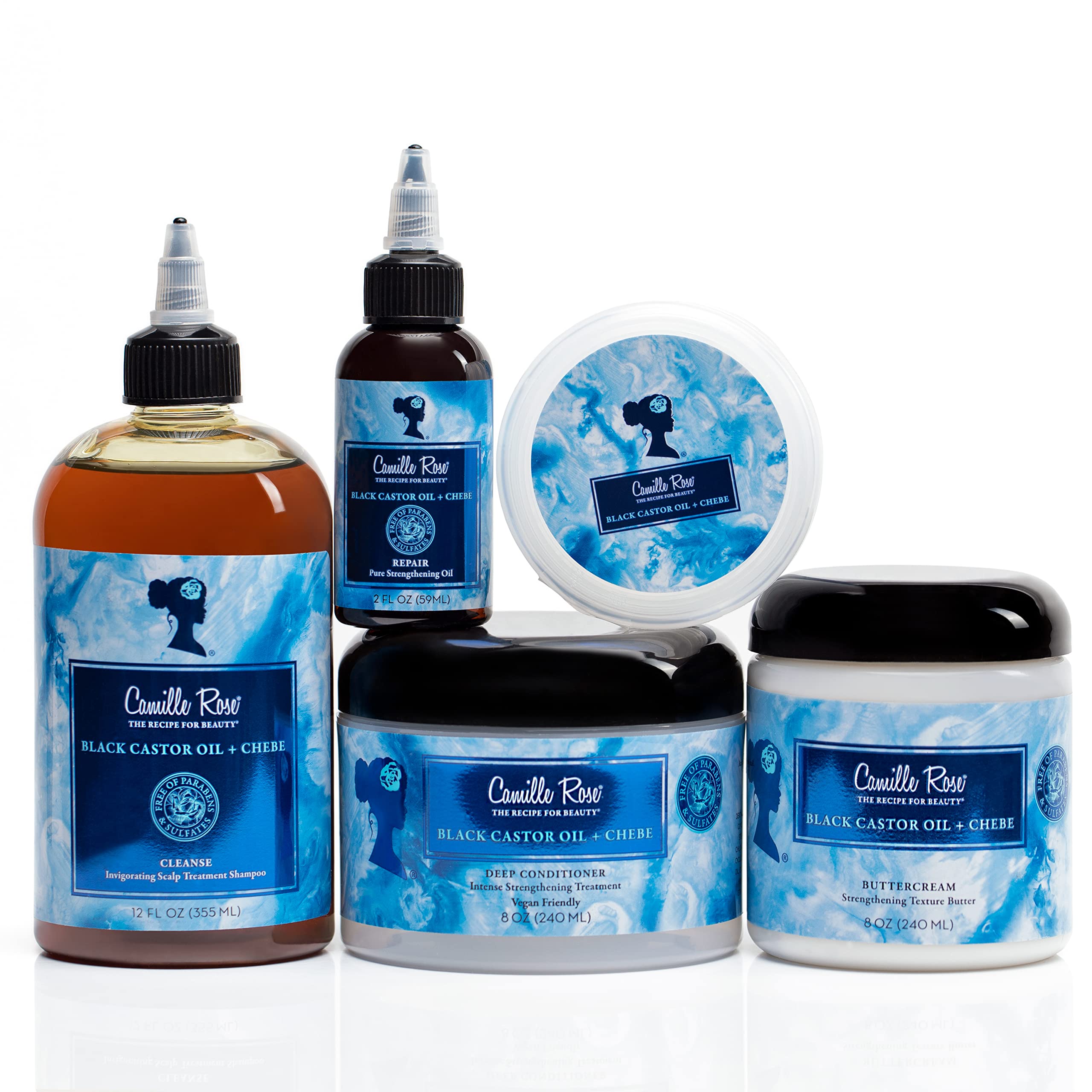Camille Rose Black Castor Oil + Chebe Edge Control Gel Men Strong Hold Smooths