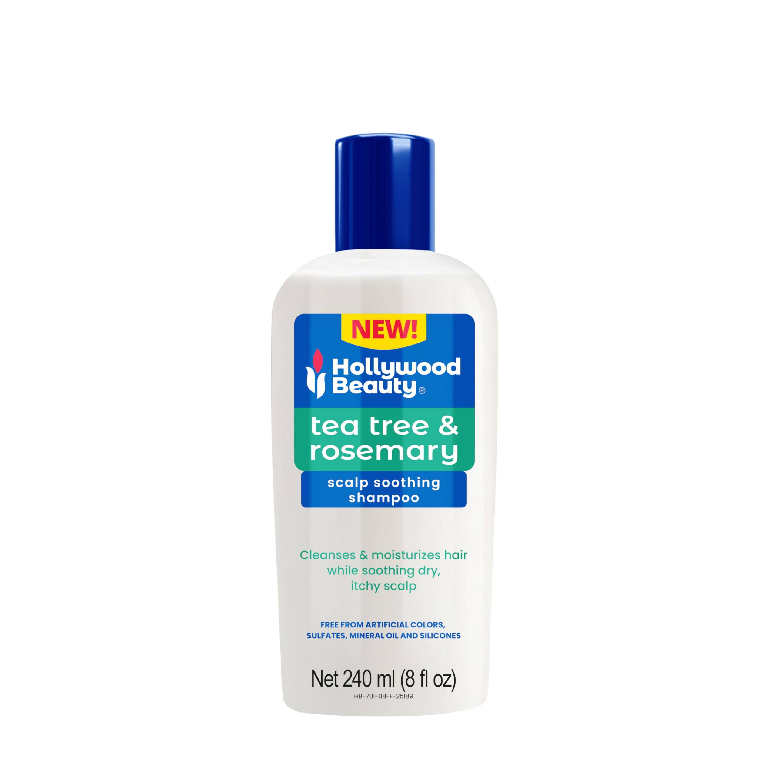 Hollywood Beauty Tea Tree Rosemary Scalp Soothing Shampoo 8 Fl Oz Cleanses and