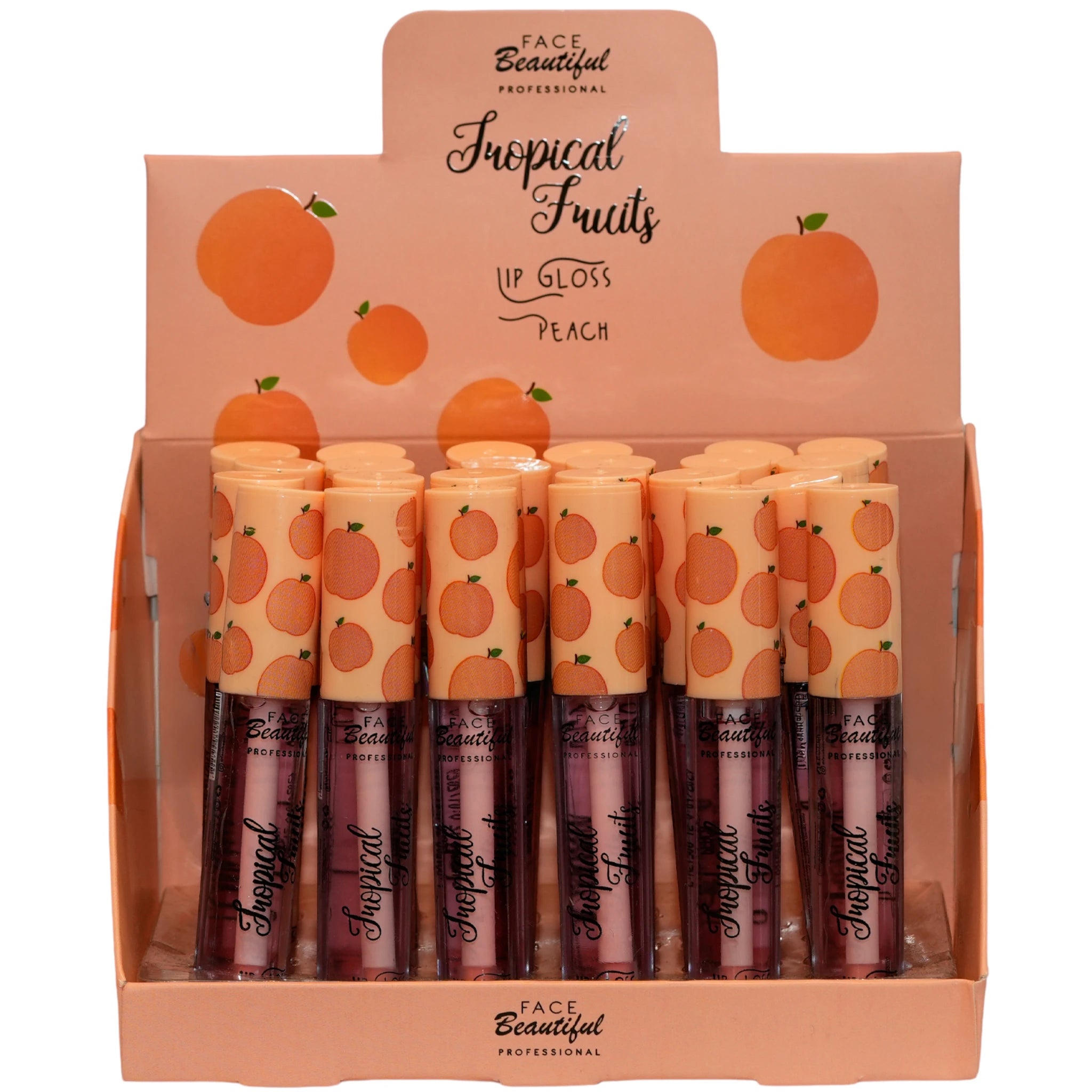 (24-pack) Face Beautiful Tropical Fruist Lip Gloss - Peach