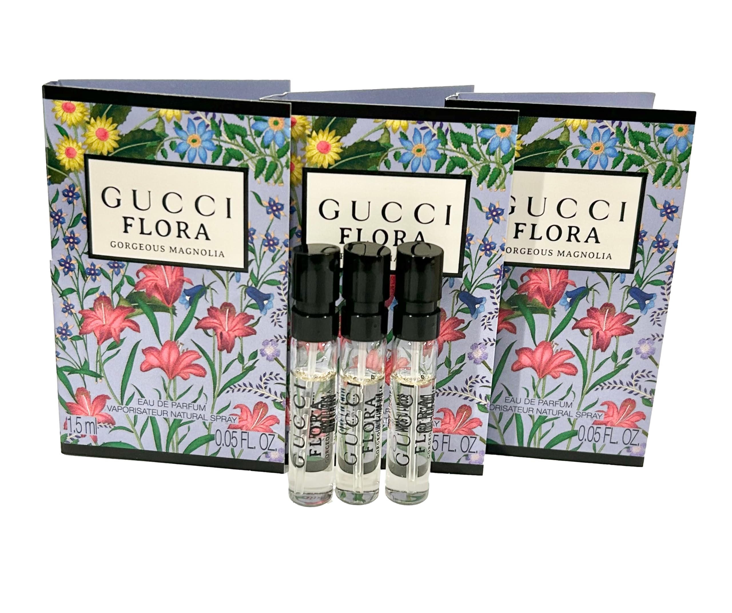 [Vial] Gucci Flora Gorgeous Magnolia Sample Women 1. / Set of 3 EDP 5 ml (0.05 oz)
