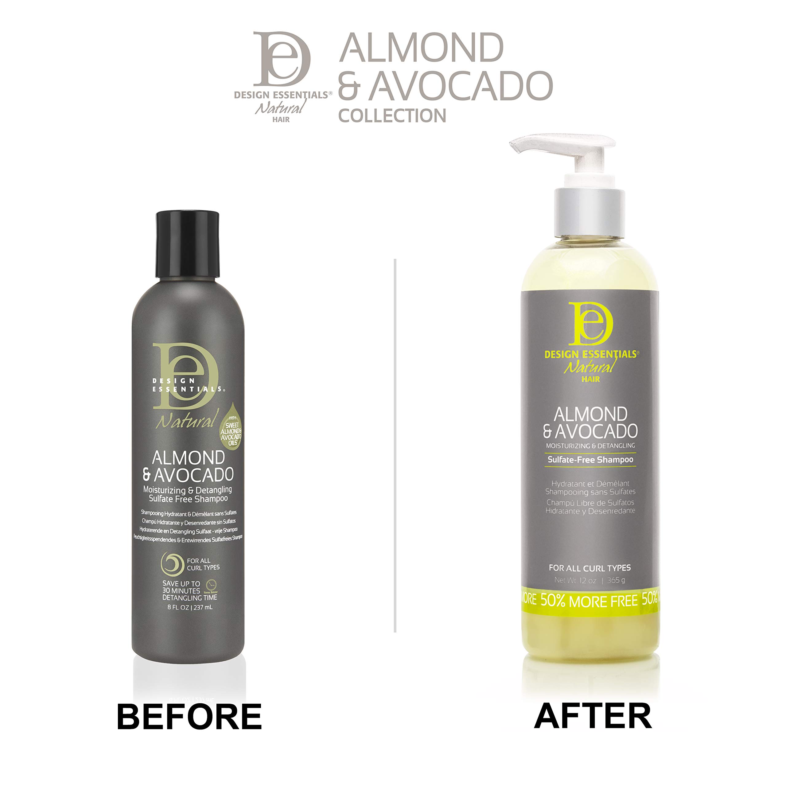 Design Essentials Natural Hair Almond Avocado Sulfate Free Shampoo