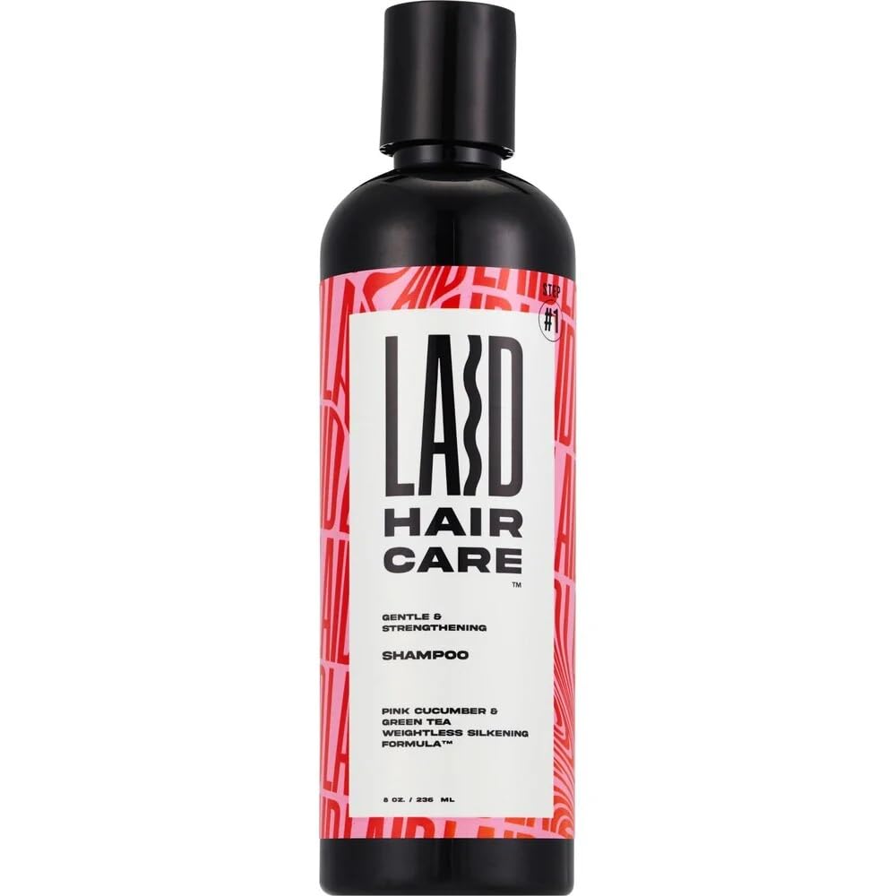 Laid Hair Care Gentle Strengthening Shampoo Pink Cucumber Green Tea 8 oz