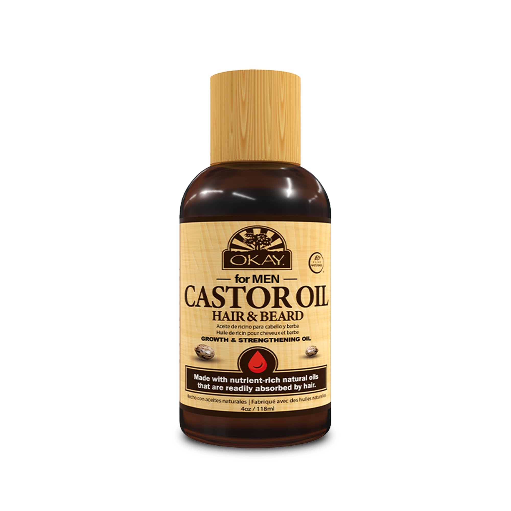 Okay | Castor Oil Beard and Hair Growth Oil | for All Hair Types Textures |