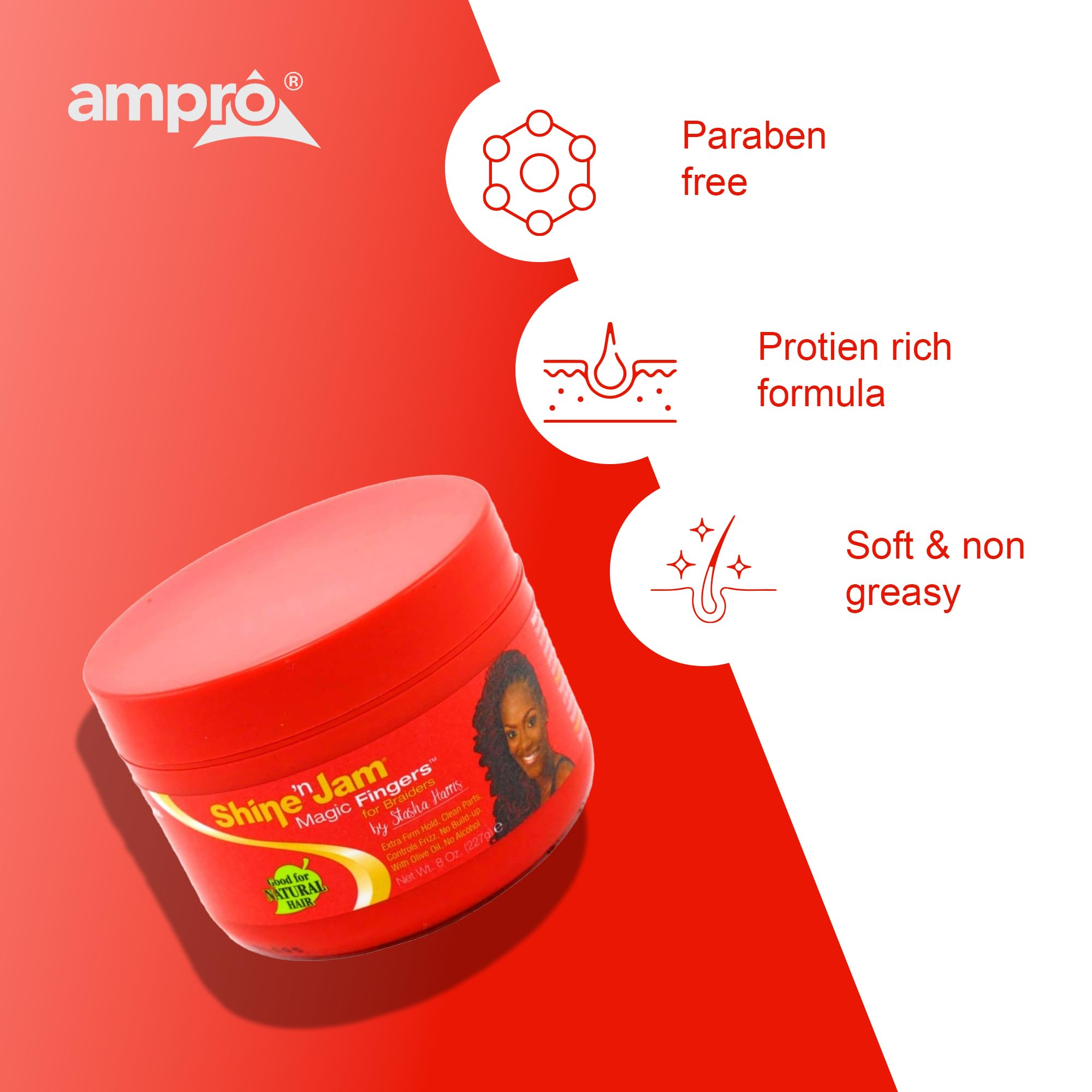 Ampro Shine 'n Jam® Magic Fingers® Edge Magic Gel Frizz Control . Female 4 oz