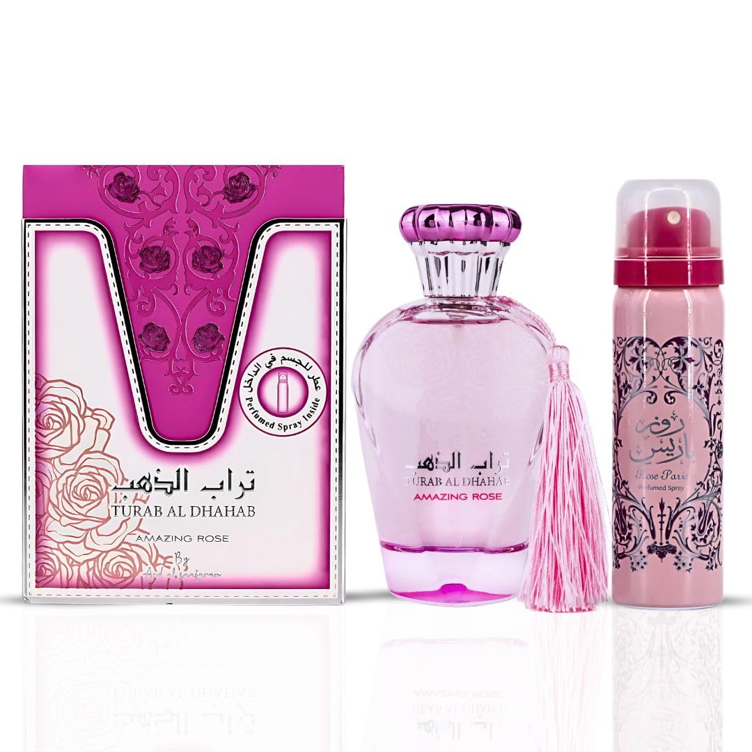 [Set] Ard Al Zaafaran Turab Al Dhahab Amazing Rose Perfumed Perfumes With Vibrant