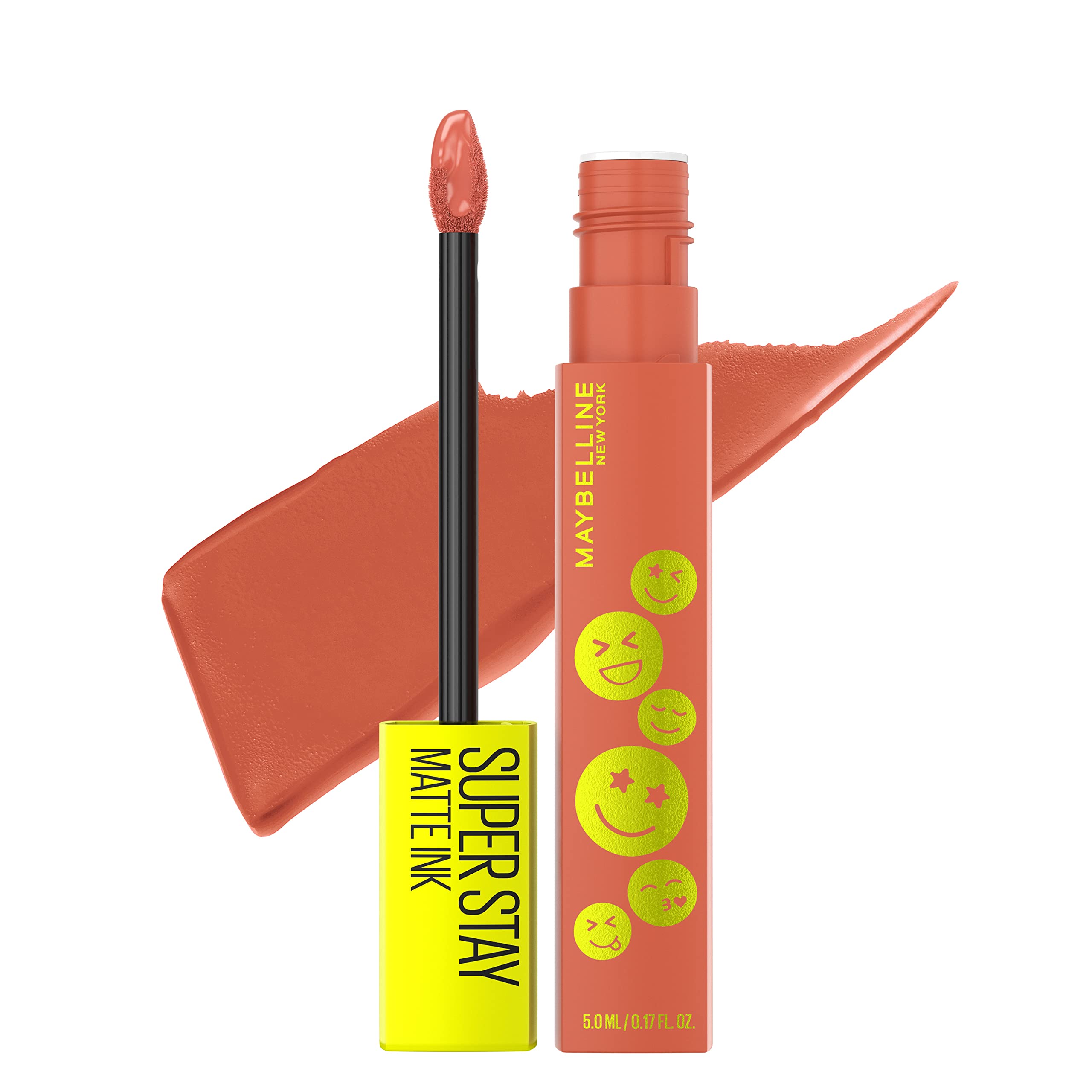 (10-pack) MAYBELLINE Super Stay Matte Ink Liquid Lip Color, Moodmakers Lipstick Collection, Long Lasting, Transfer Proof Lip Makeup, Meditator, Coral Nude, 1 Count