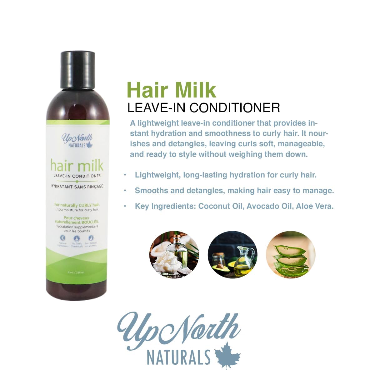 Up North Naturals Go 2 | Hydrating Leave In Hair Milk for Naturally Curly Hair