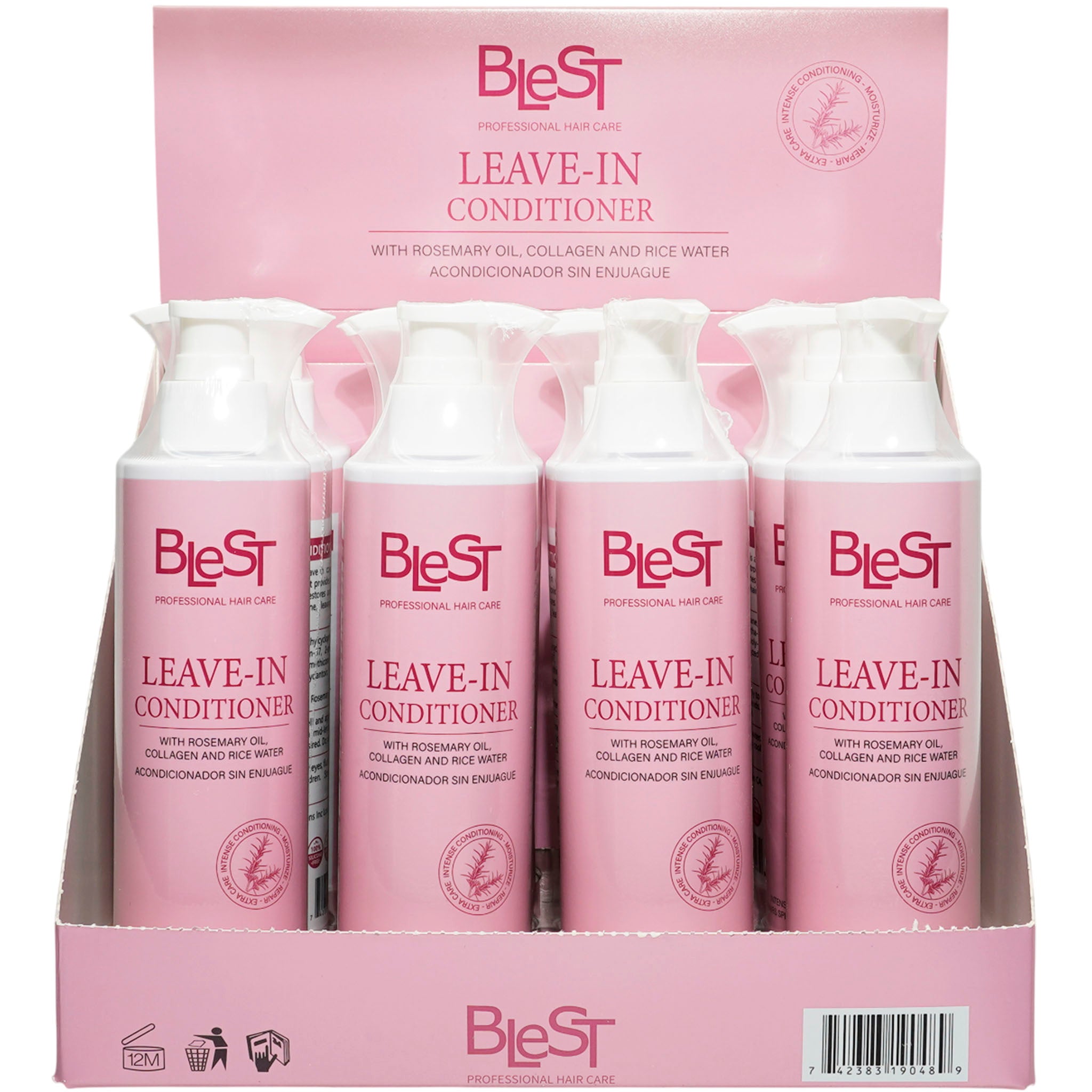 (12-pack) Blest Leave-In Conditioner Rosemery Oil + Collagen + RIce Wate 250ml
