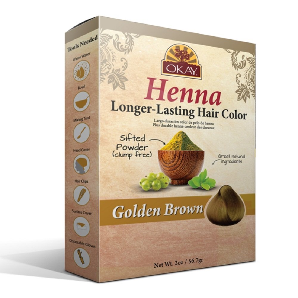 Okay Longer Lasting Henna Color Golden Brown 2 oz