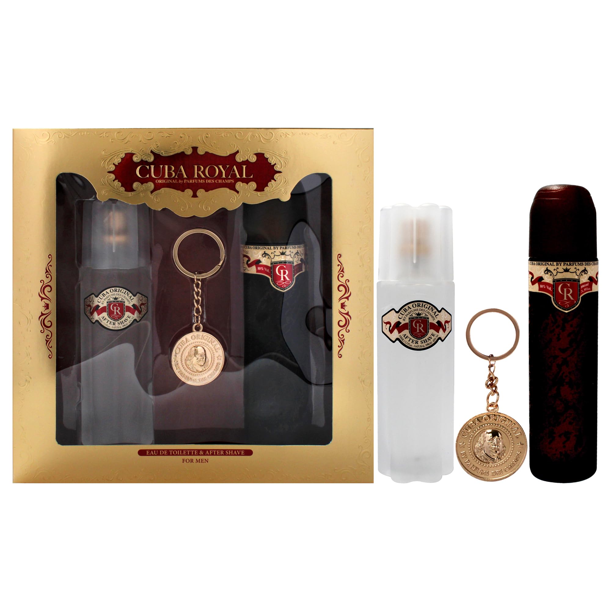 Cuba Royal 3pc After Shave Key Chain) Set