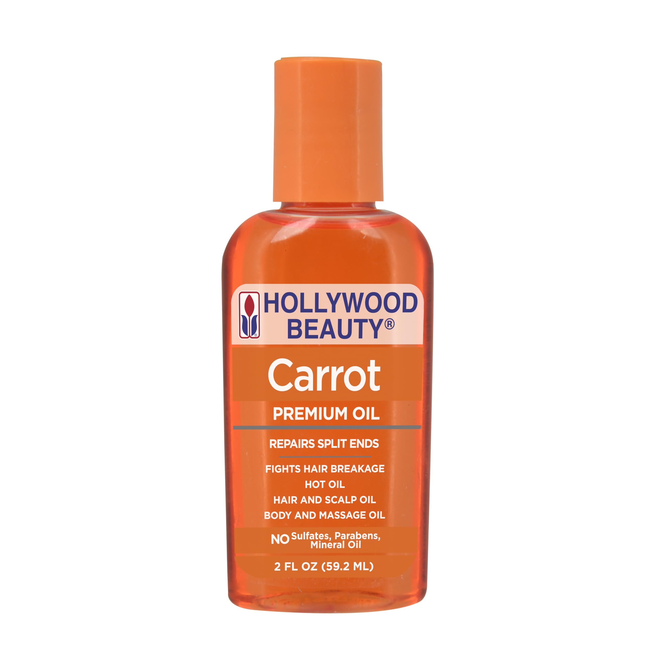 Hollywood Beauty Carrot Hair Oil Bottle Hair Scalp Skin Nail Massage Oil Helps
