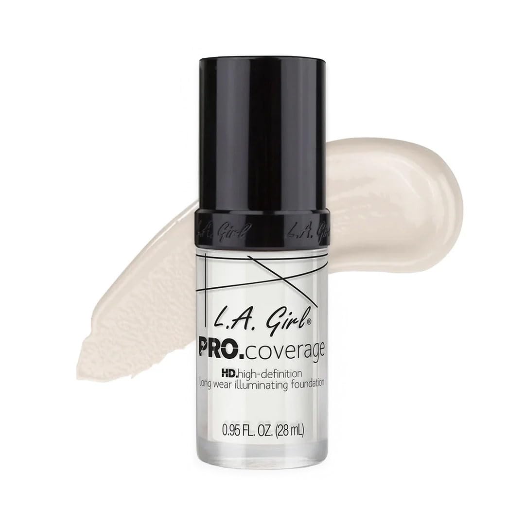 (12-pack) L.A. Girl Pro Coverage Liquid Foundation, White, 0.95 Fl Oz