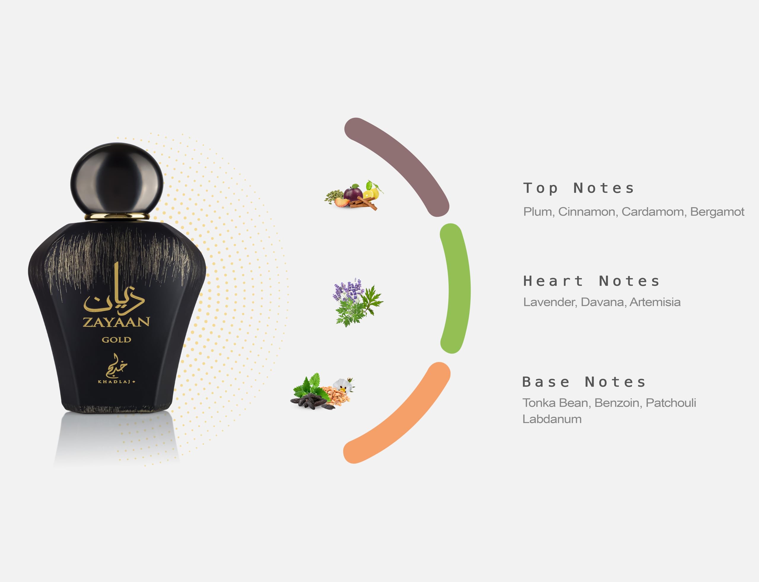 Khadlaj Zayaan Gold Spicy Fruity Aromatic Amber Long Lasting /