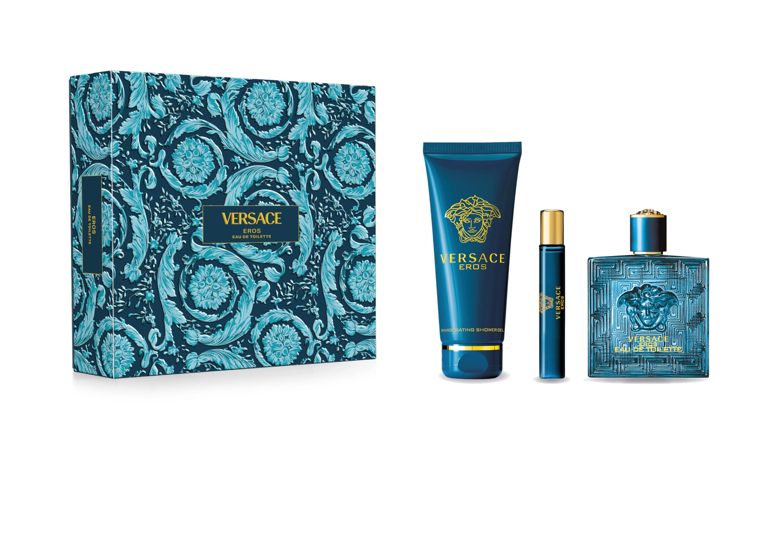 Versace Eros by Versace 3 Piece New Box Set