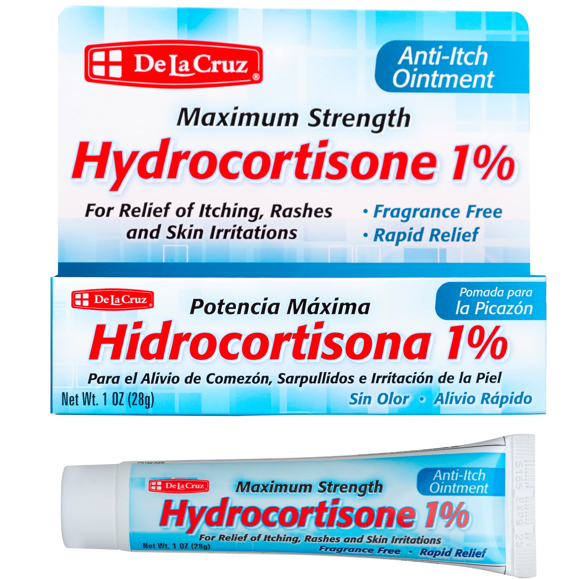 De la Cruz 1% Hydrocortisone Ointment Maximum Strength Topical Anti Itch