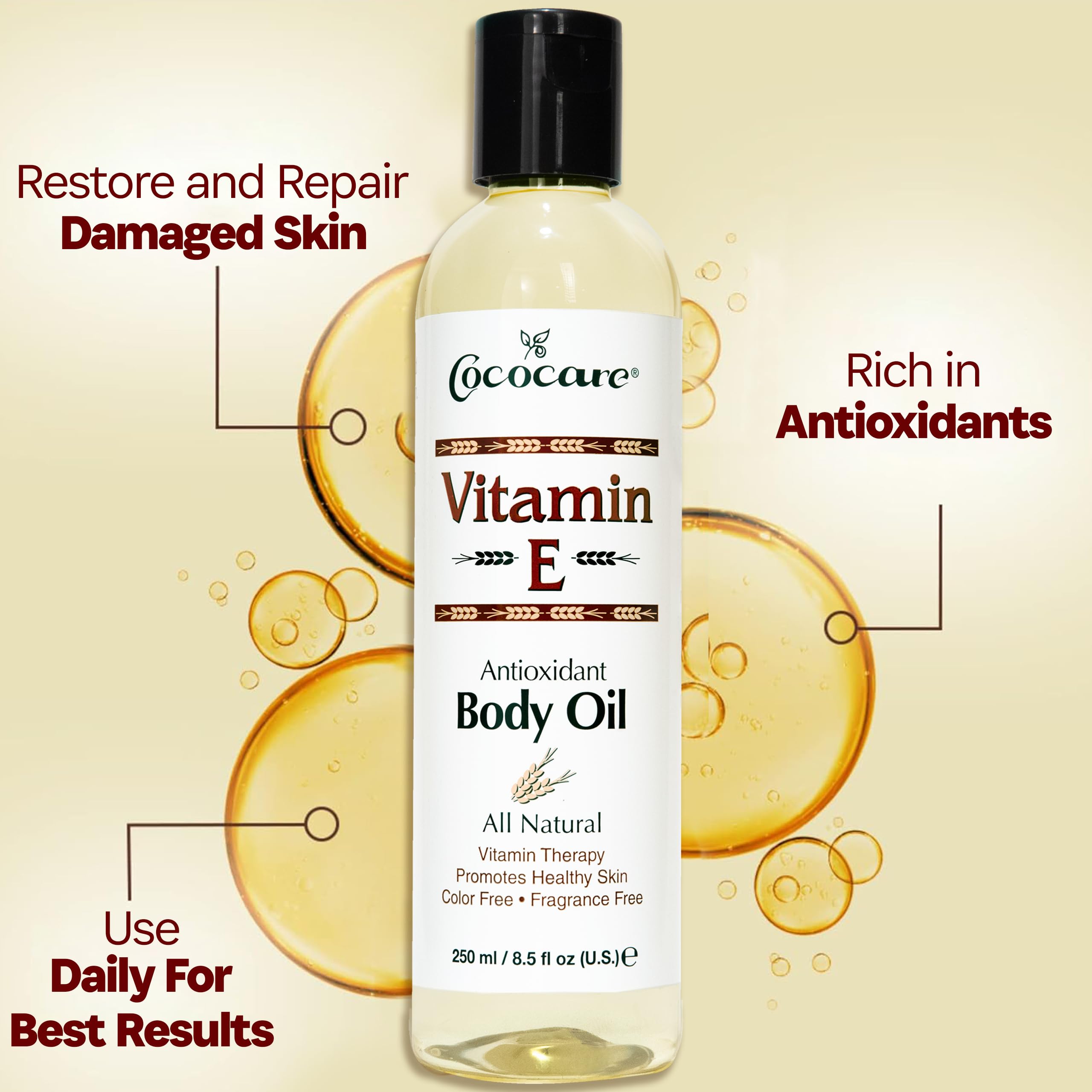 Cococare Natural Vitamin E Antioxidant Body Oil Vitamin Therapy for All Skin