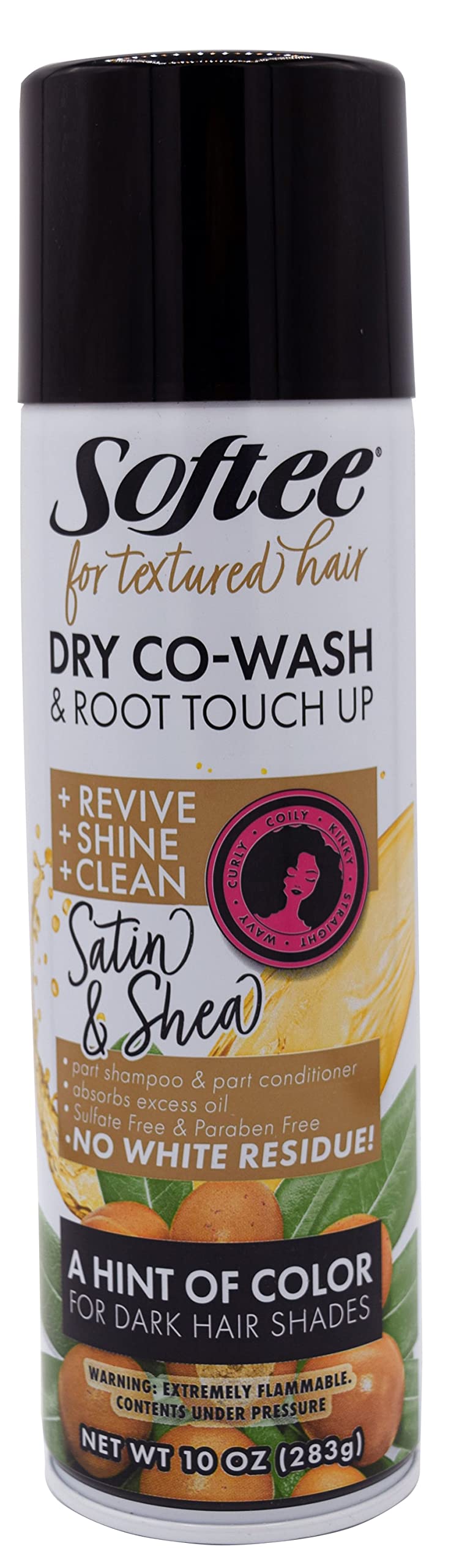 Softee Dry Shampoo Conditioner Co Wash Root Touch Up Refresh Satin Shea 10 oz