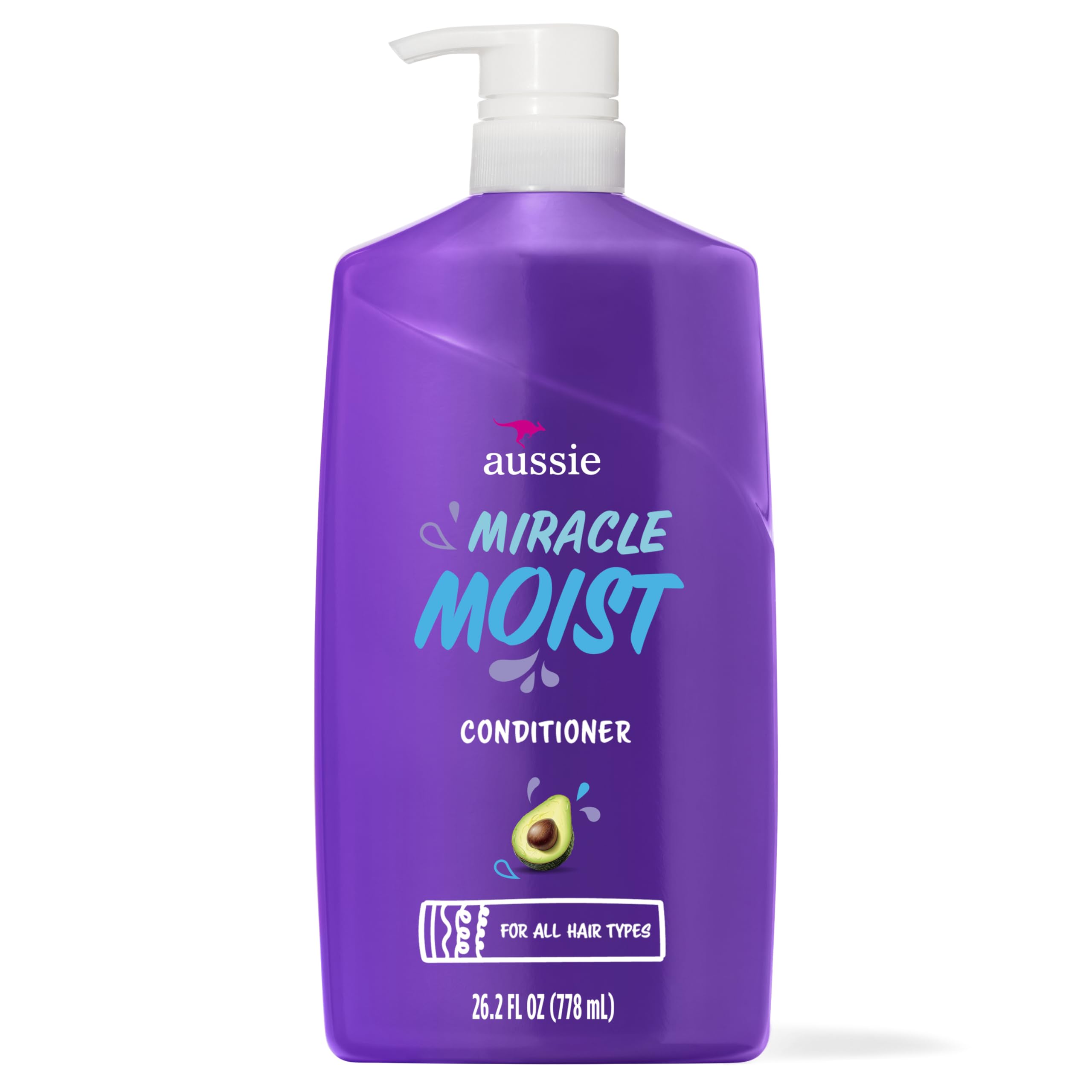 Aussie Miracle Moist With Avocado Jojoba Oil Paraben Free Conditioner 26.2 Fl Oz