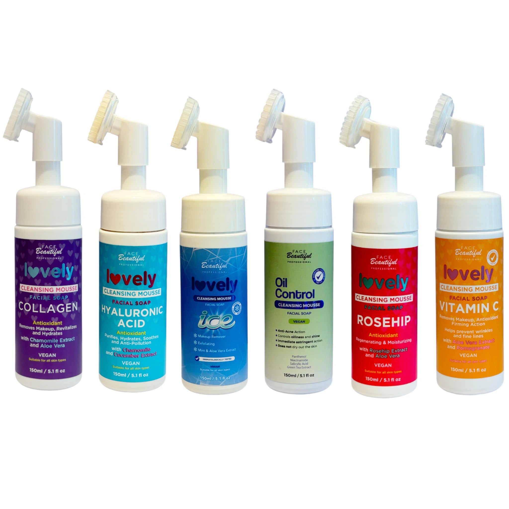 (6-pack) Face Beautiful Lovely Cleansing Mousse Assorted