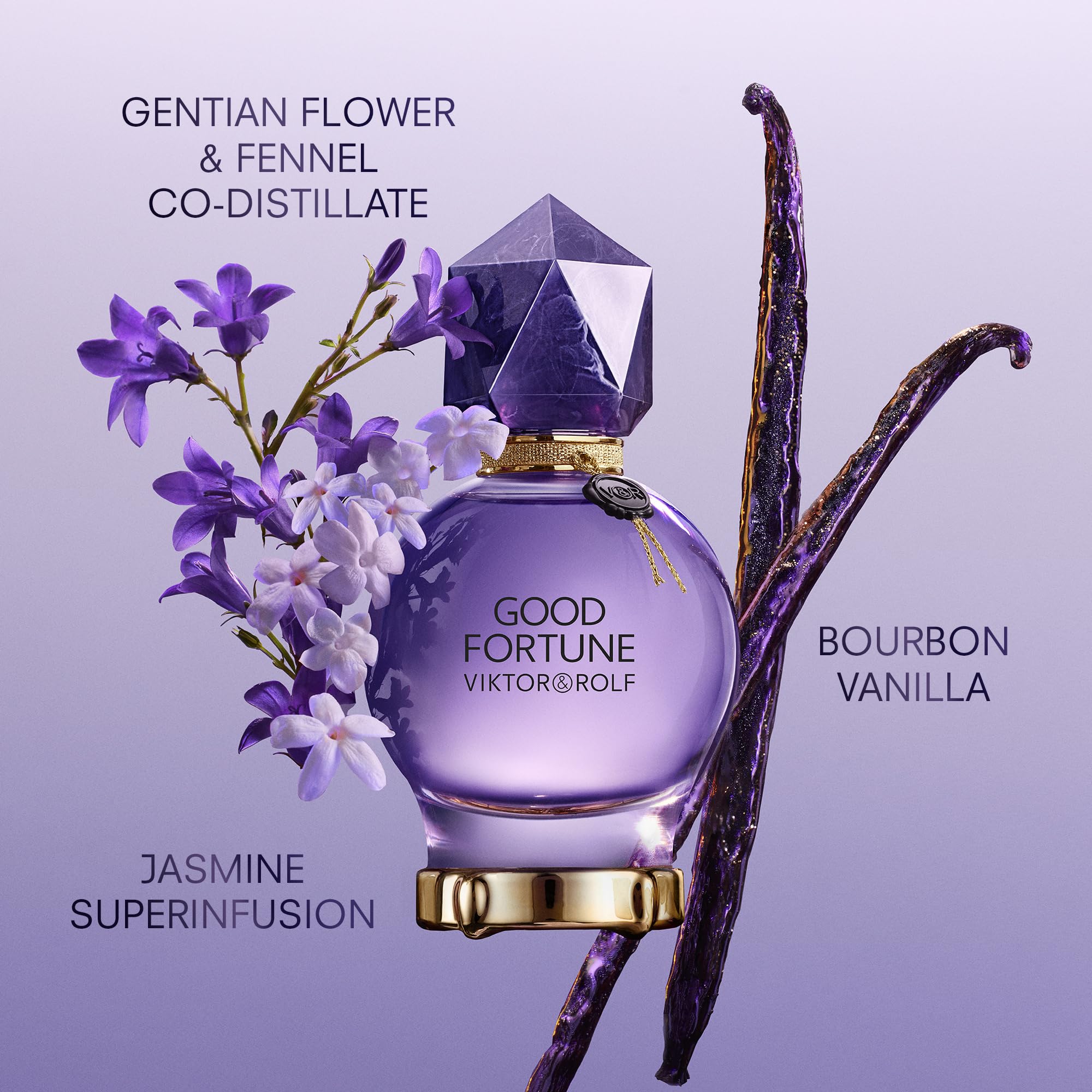 [Set] Viktor Rolf Good Fortune Floral With Notes of Jasmine Vanilla Full Size 3 Fl Oz