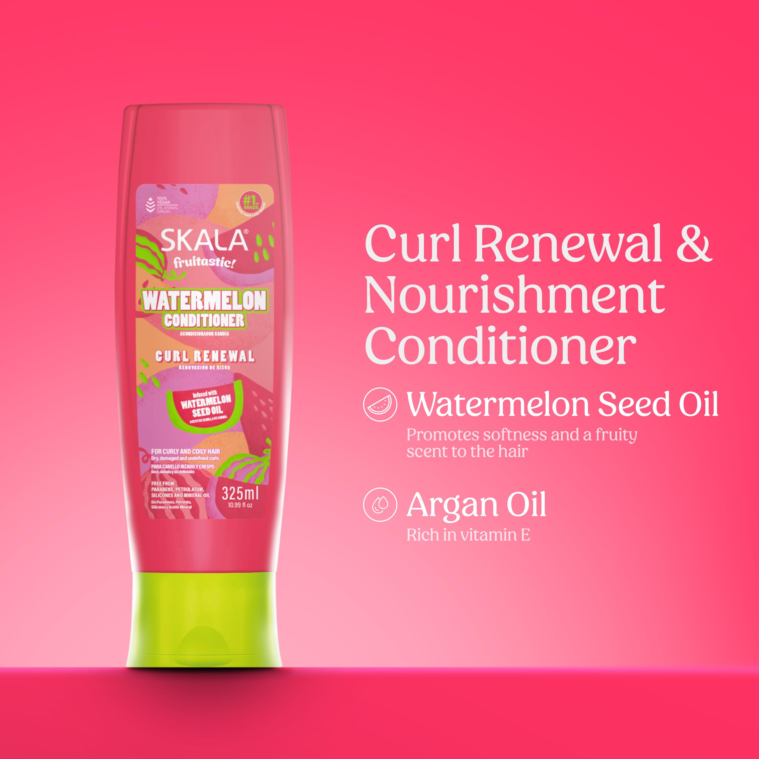 Skala Watermelon Conditioner for Curly and Coily Hair Vegan Hair Conditioner