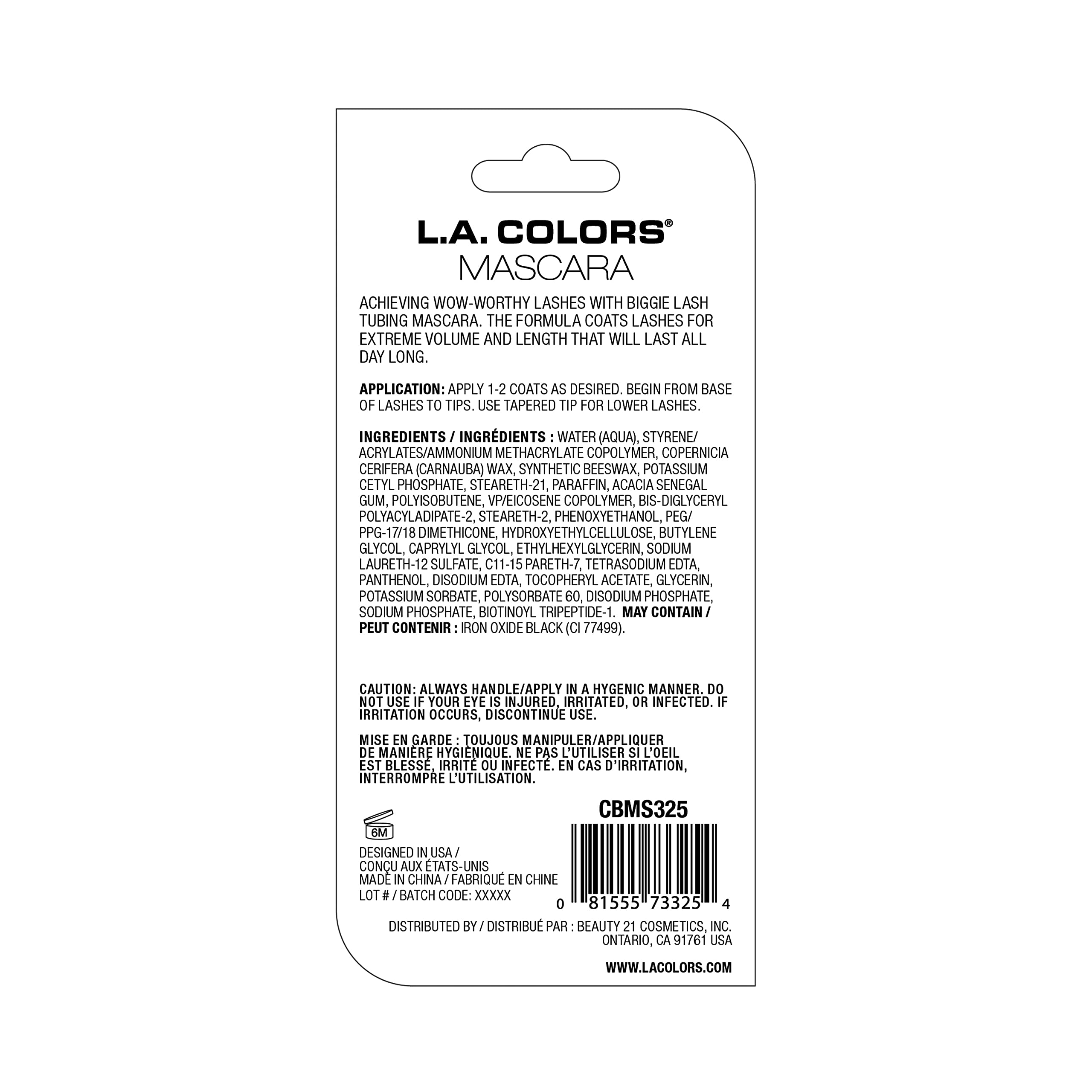 (12-pack) L.A. Colors Tubbing Mascara Black